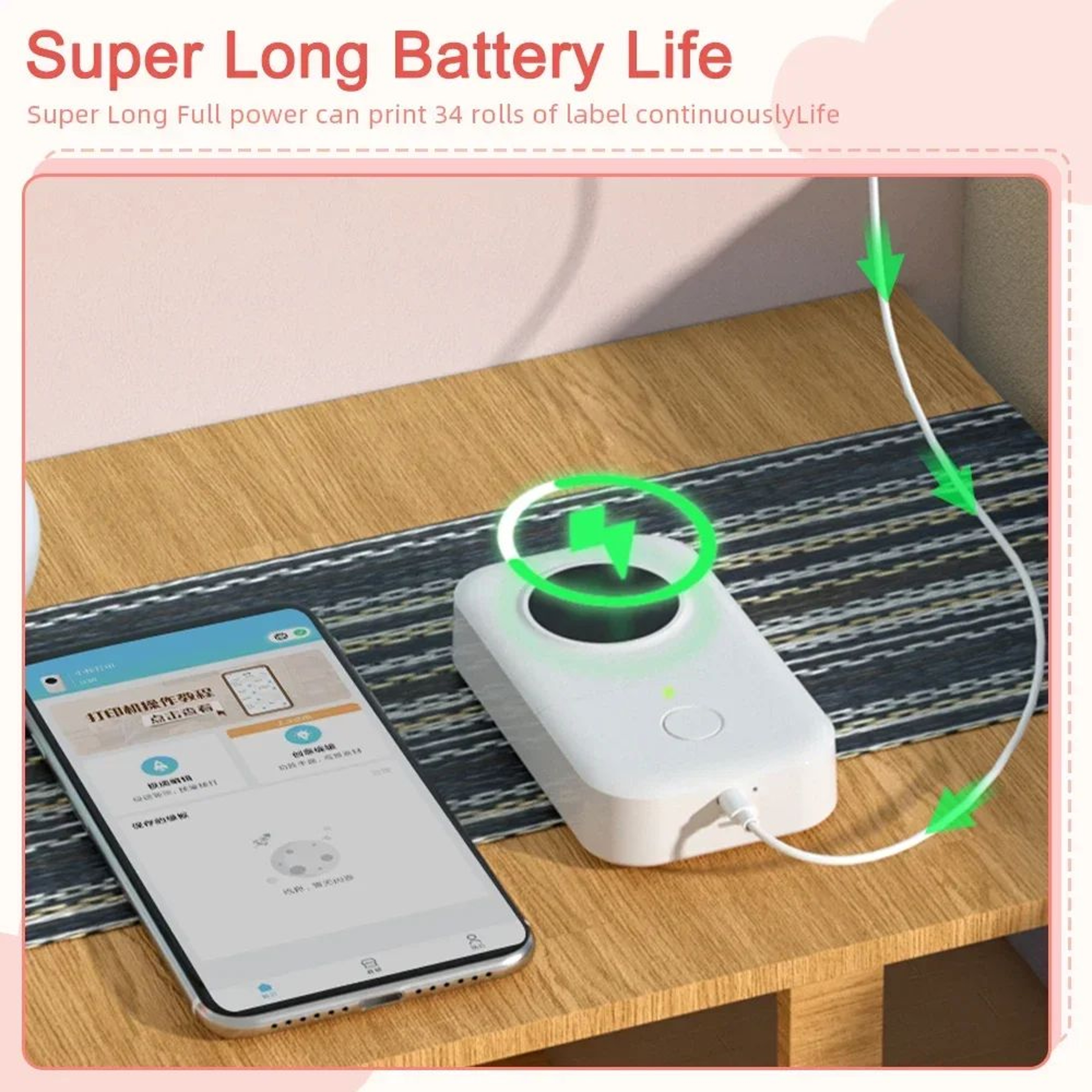 Mini Bluetooth Thermal Label Maker Portable Inkless Sticker Printer 4
