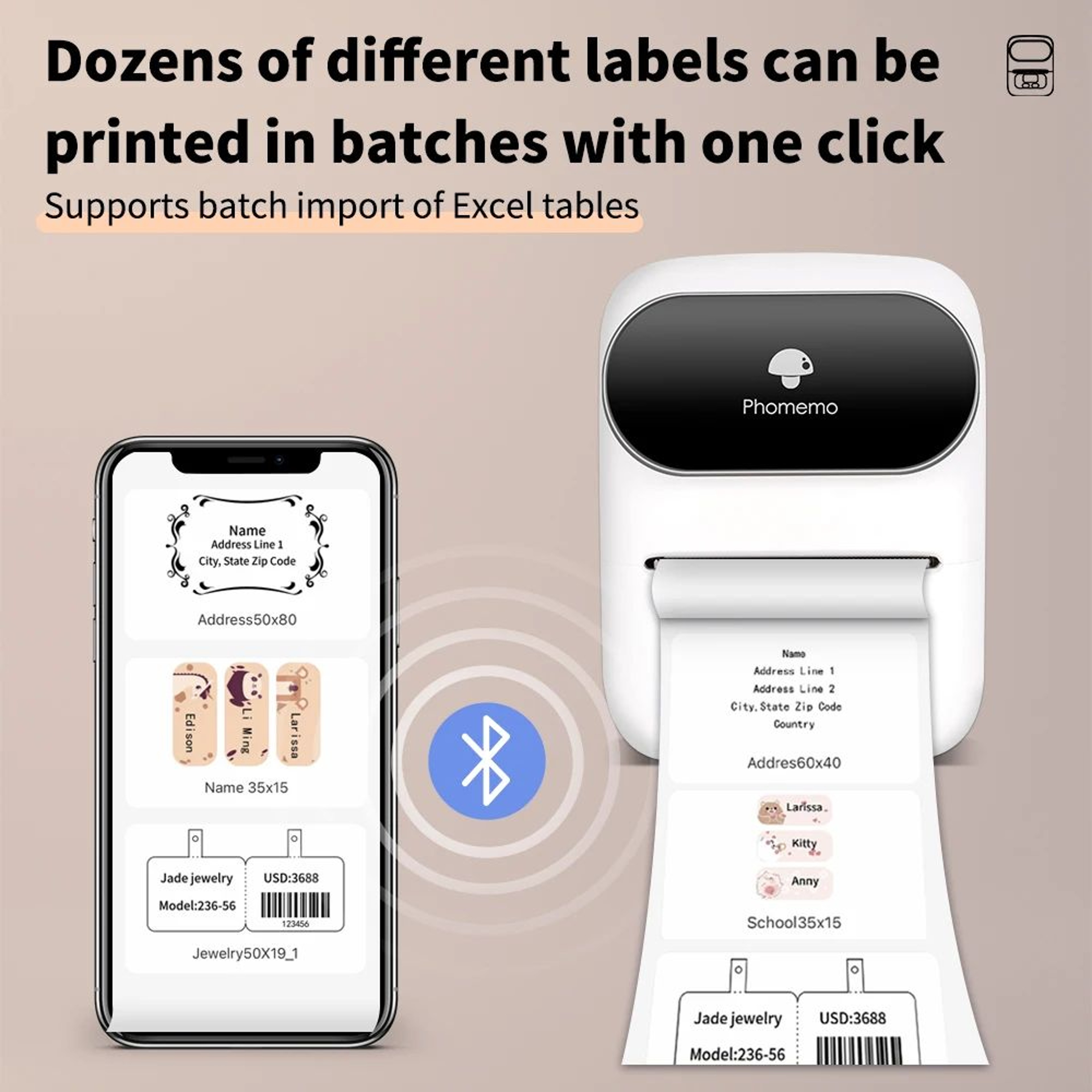 Mini Portable Bluetooth Thermal Label Printer For Home And Business 5