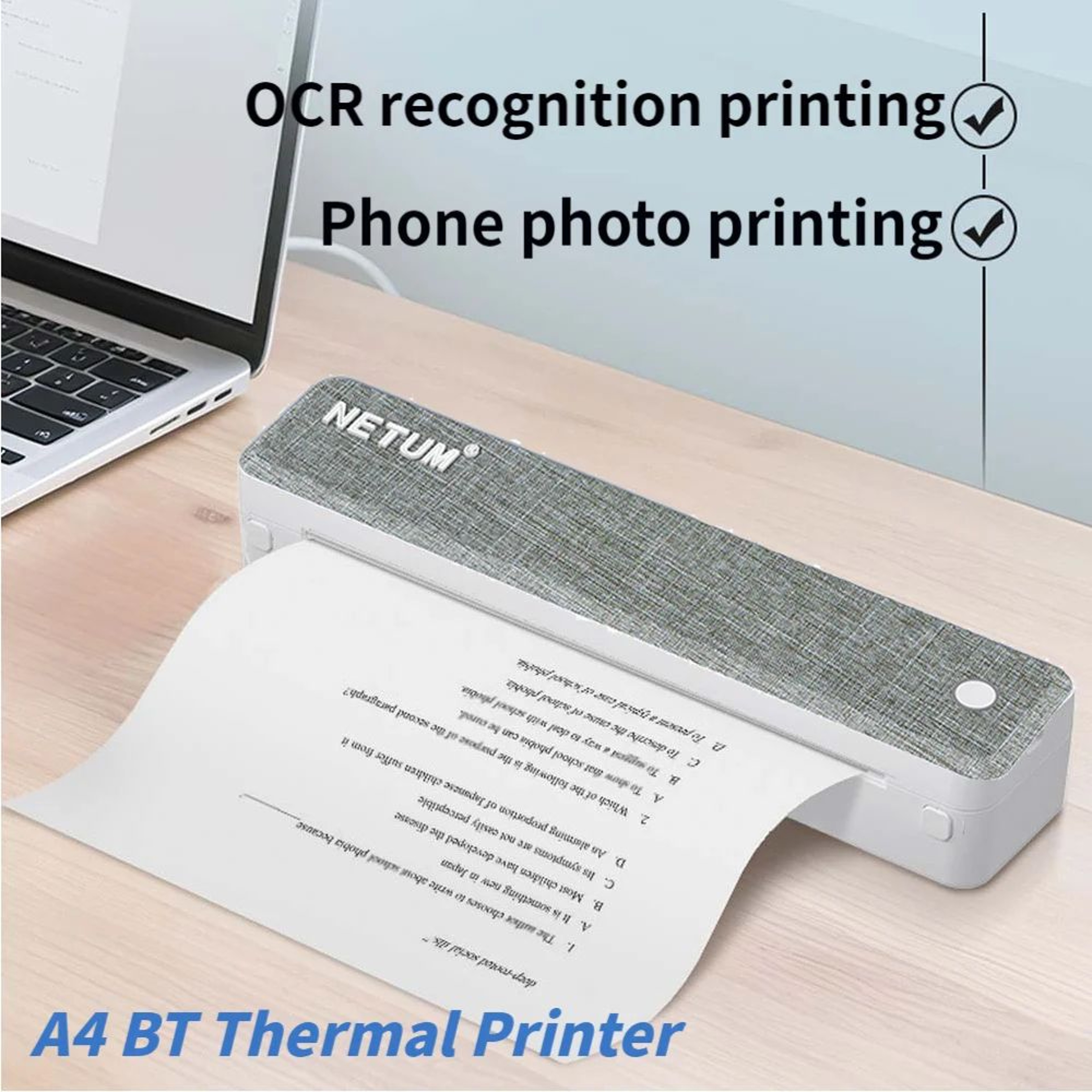 P20 Portable A4 Thermal Printer Wireless Bluetooth USB Printer For Travel And Office 7