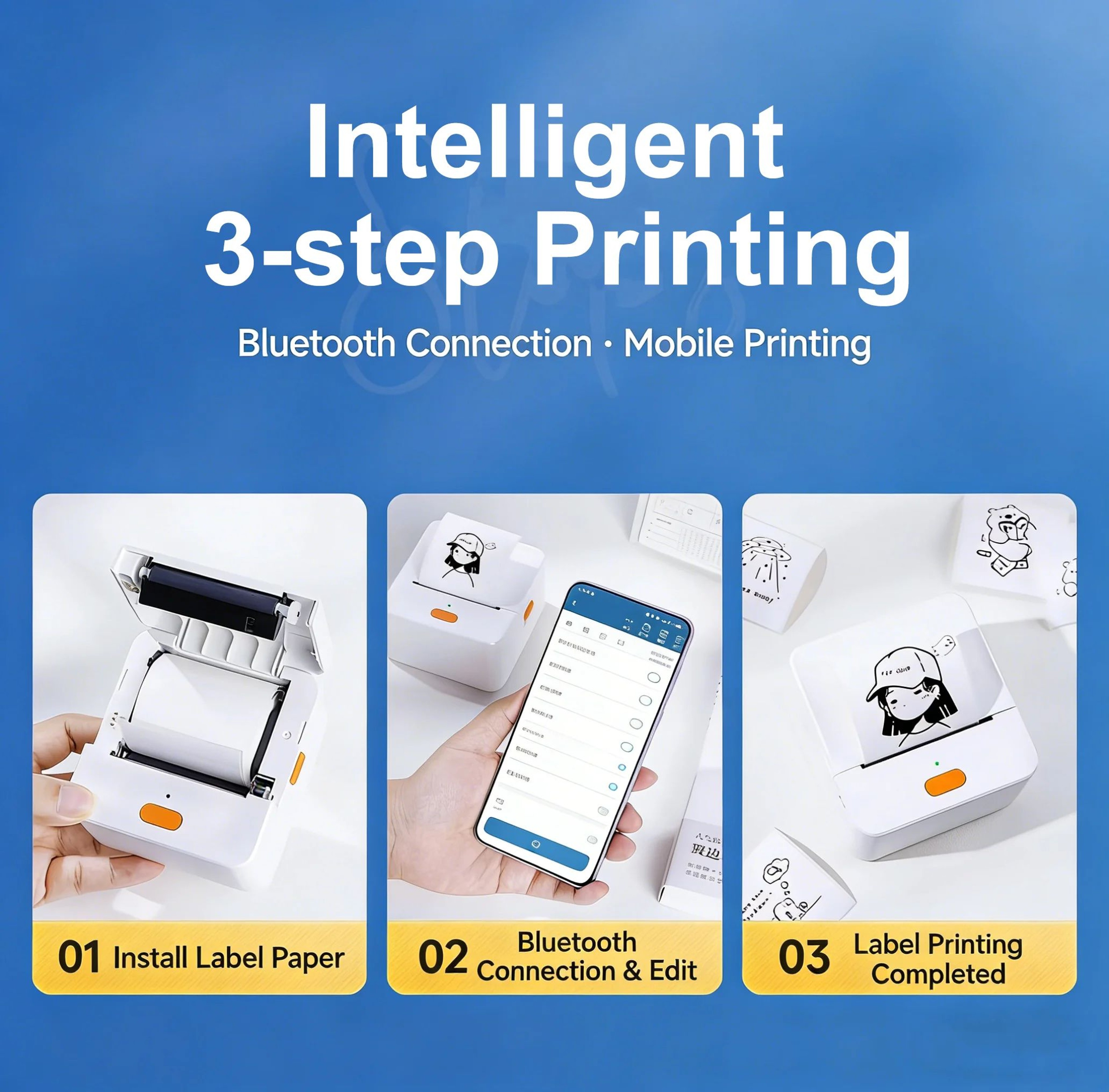 Portable Bluetooth Thermal Label Printer And Mini Sticker Maker 1
