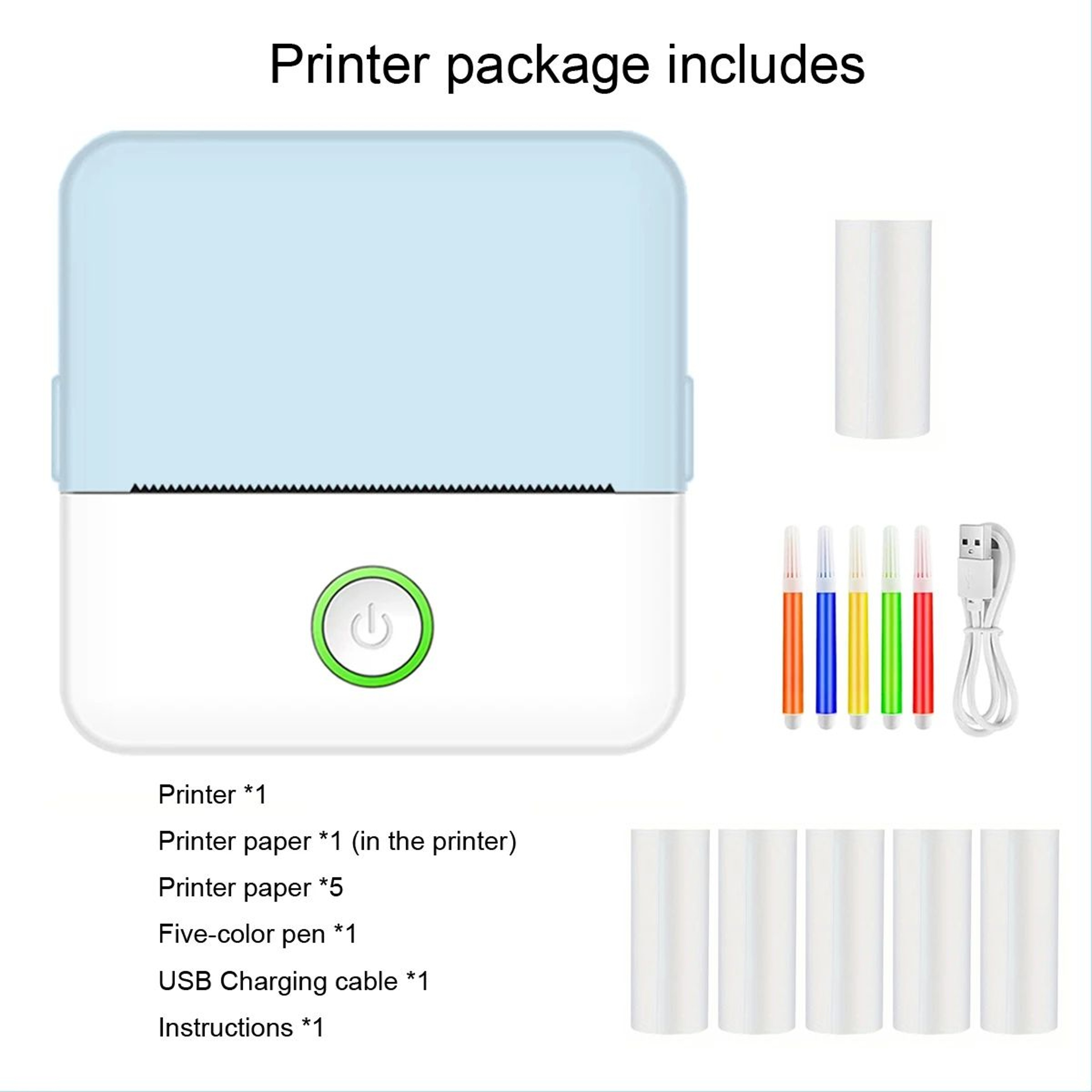 Mini Bluetooth Thermal Printer Portable Inkless Pocket Sticker And Photo Printer 8
