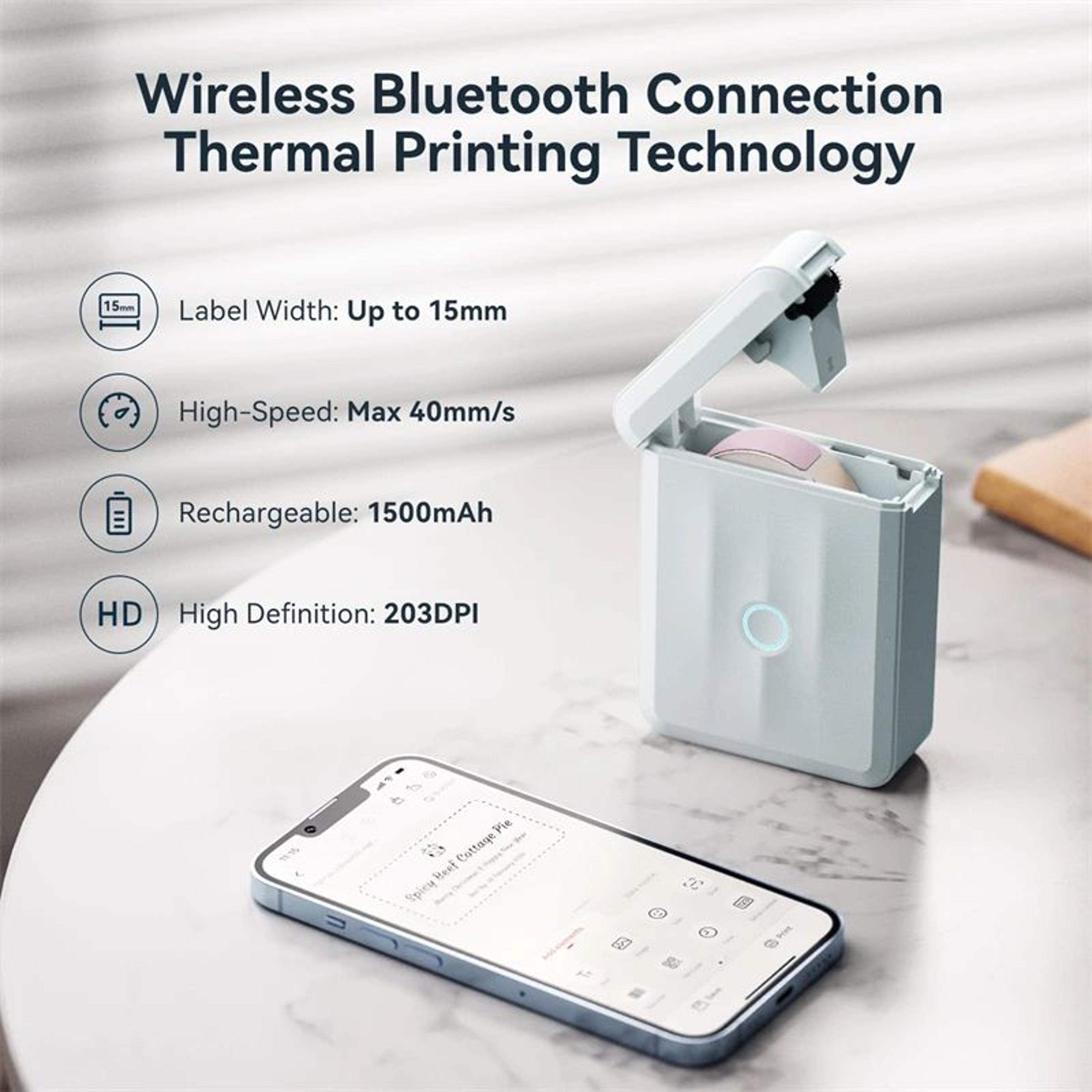Mini Bluetooth Thermal Label Printer Portable Sticker Maker For Home Organization 5
