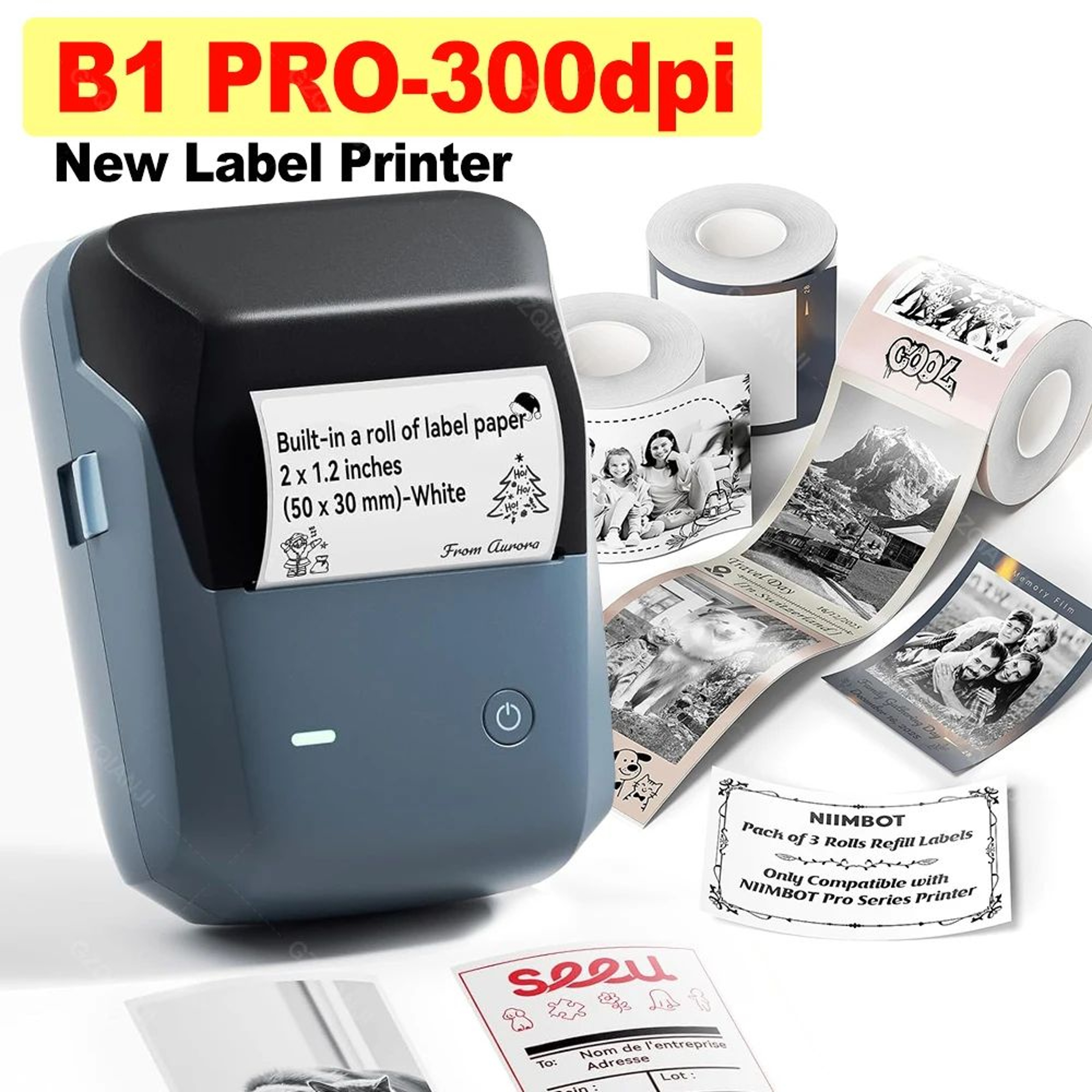 B1 Pro 300DPI Portable Bluetooth Thermal Label Printer For Home And Office Organization 0