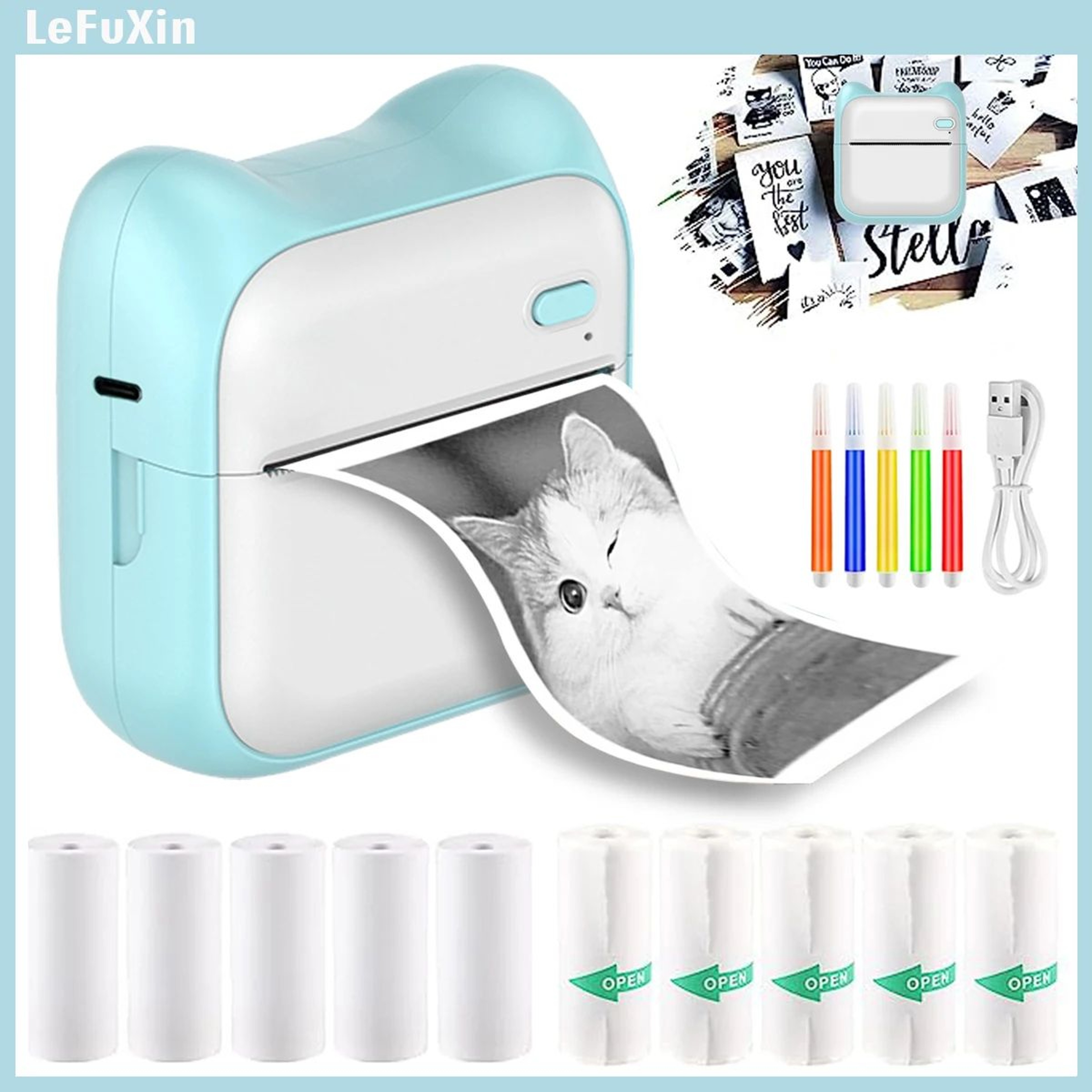 Portable Mini Thermal Pocket Printer Wireless Inkless Sticker Printer For Android And IOS 0