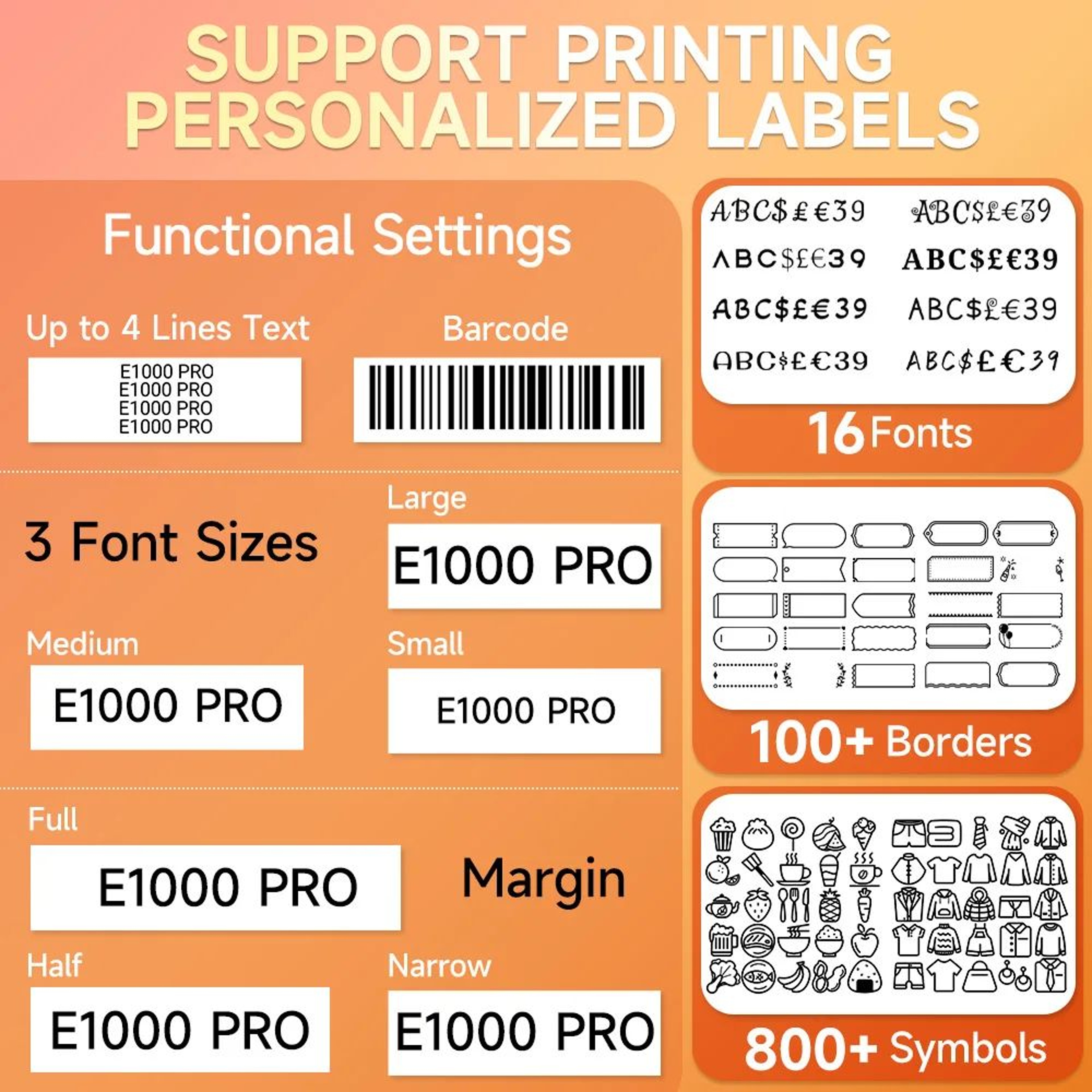 E1000 Portable QWERTY Label Maker With Heat Shrink Tube And TZe Tape Support 1