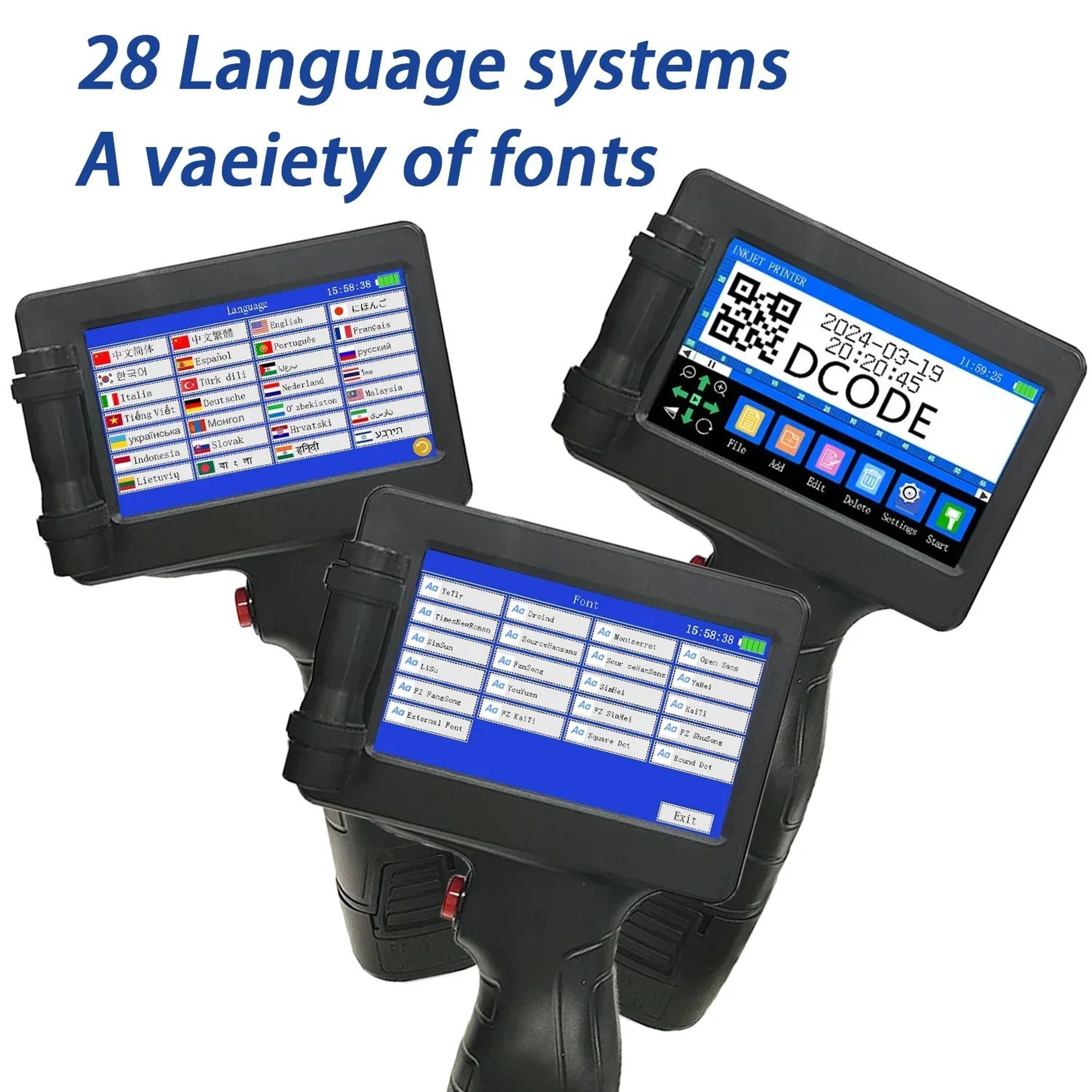 1755PLUS 127mm Portable Handheld Inkjet Printer For QR Codes Barcodes And Batch Date Printing 5