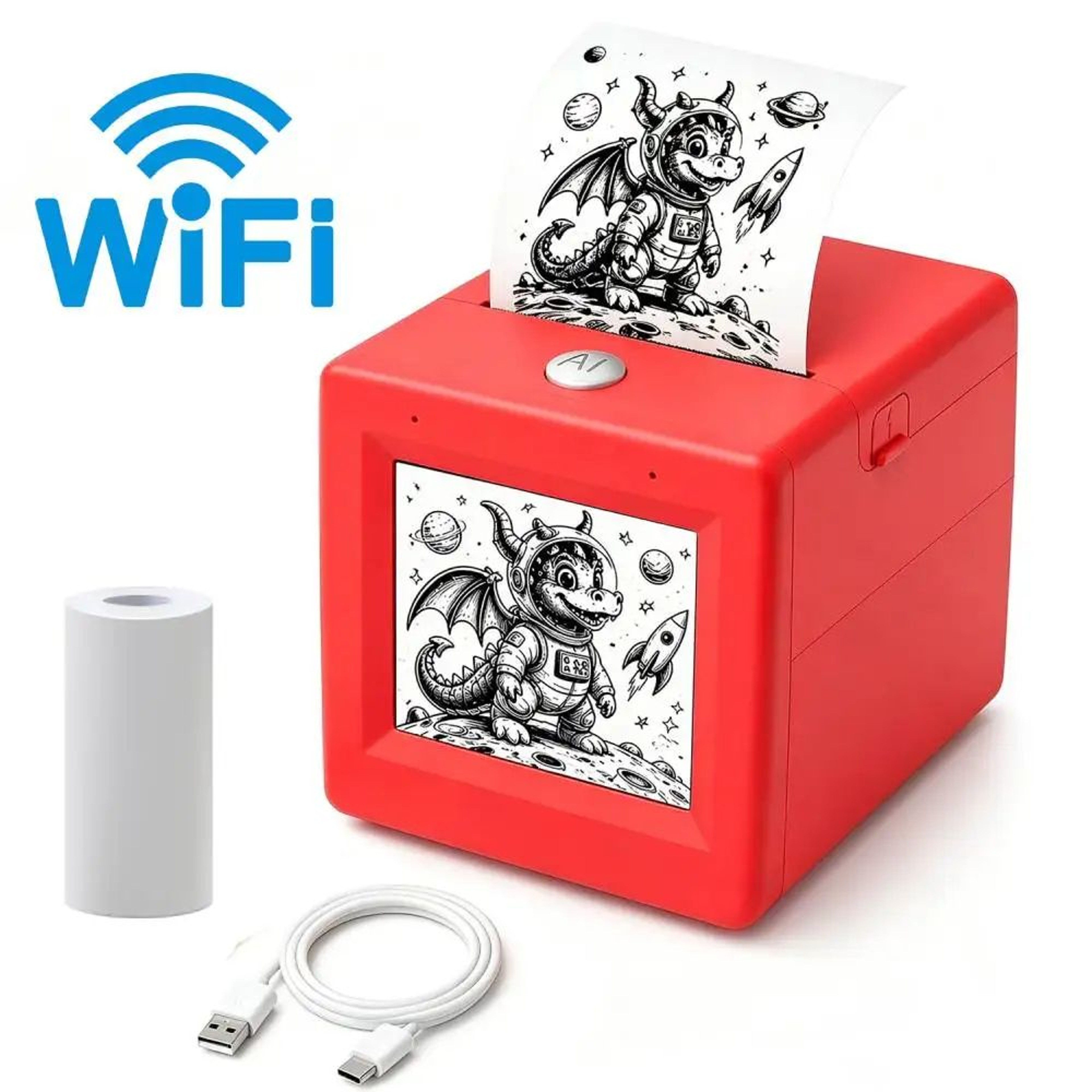 AI Voice Control Mini Thermal Printer With HD Screen And WiFi For Kids 0