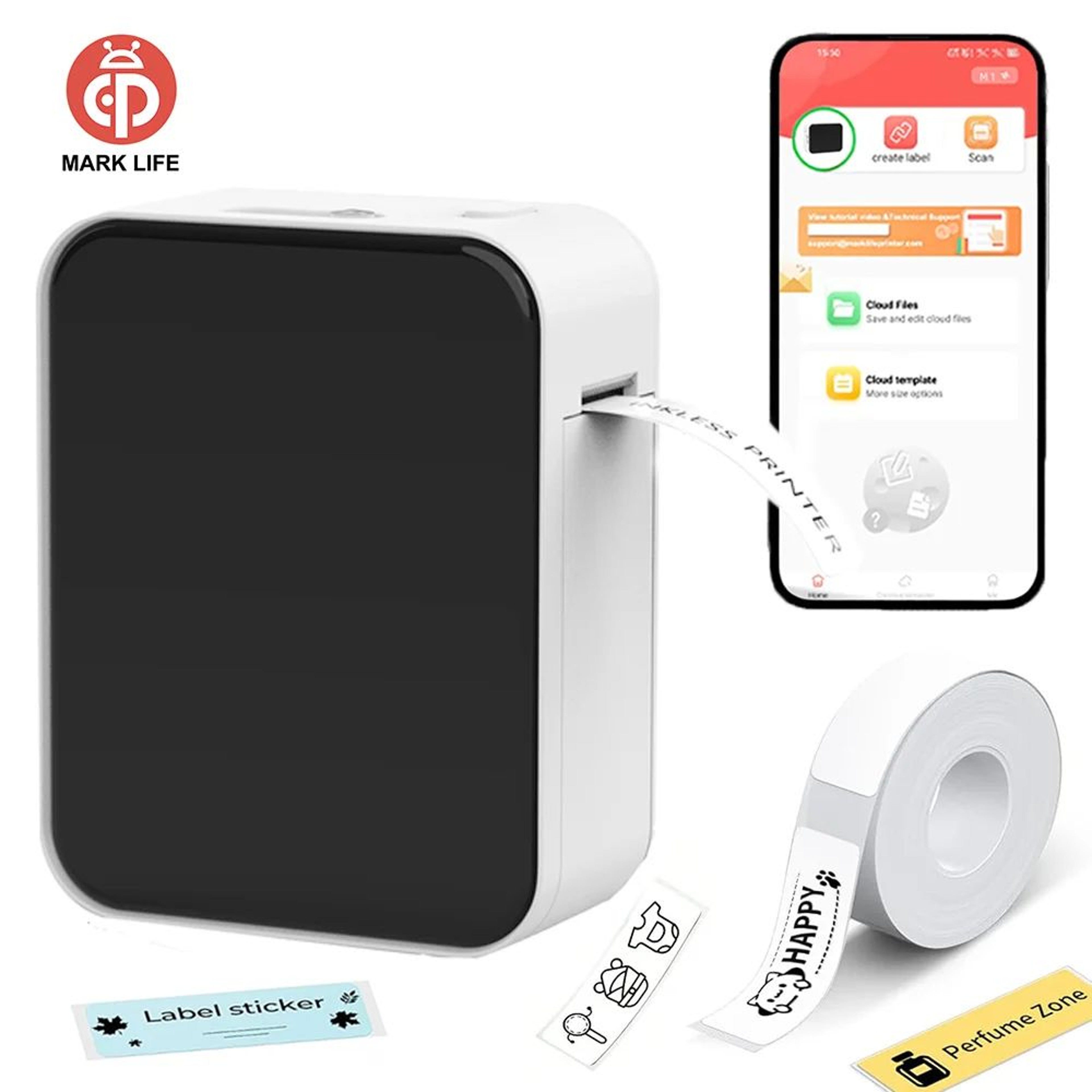 P15 Mini Bluetooth Thermal Label Printer For Home Office And Creative Organization 0