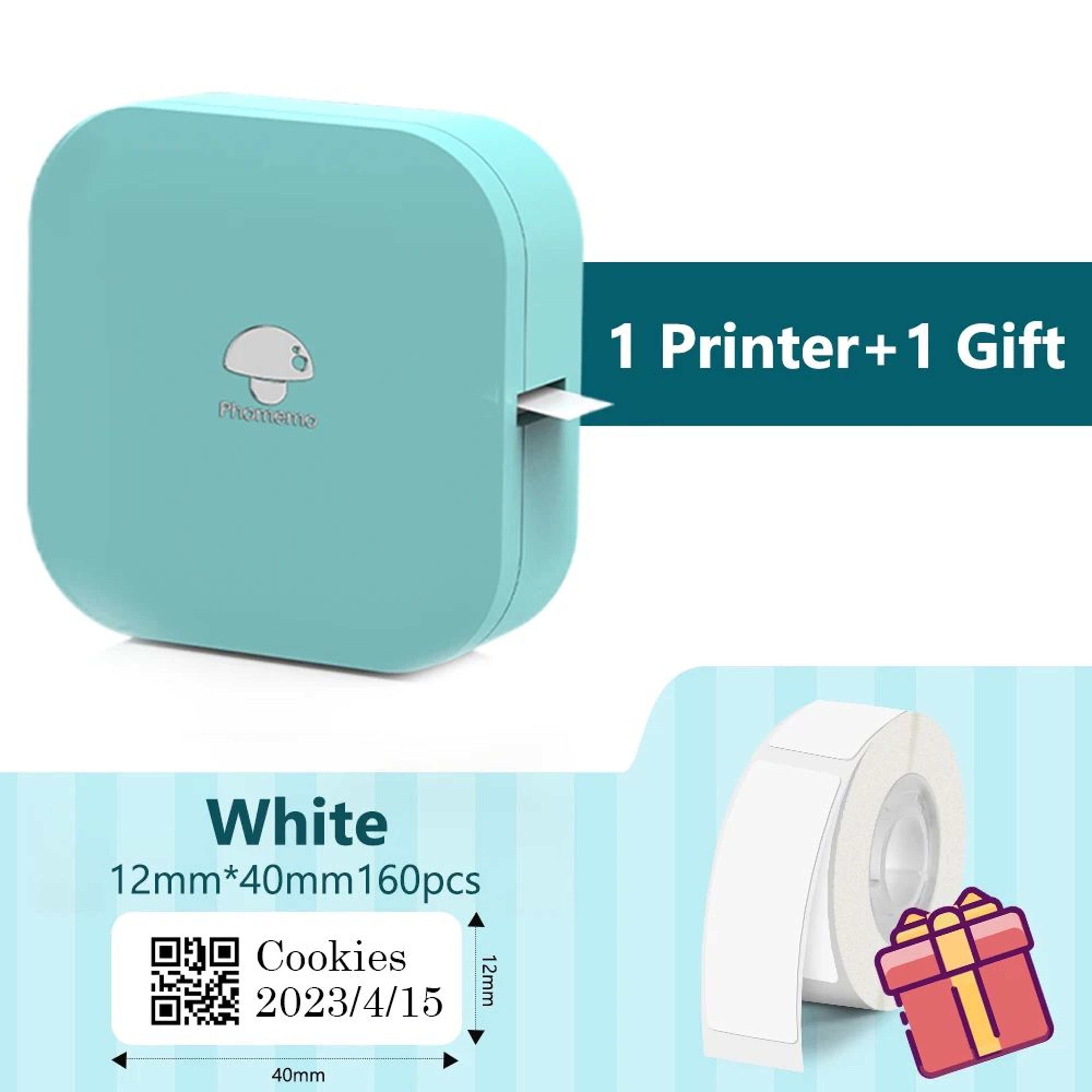 Mini Bluetooth Thermal Label Printer 615mm Portable Wireless Sticker Label Maker 8