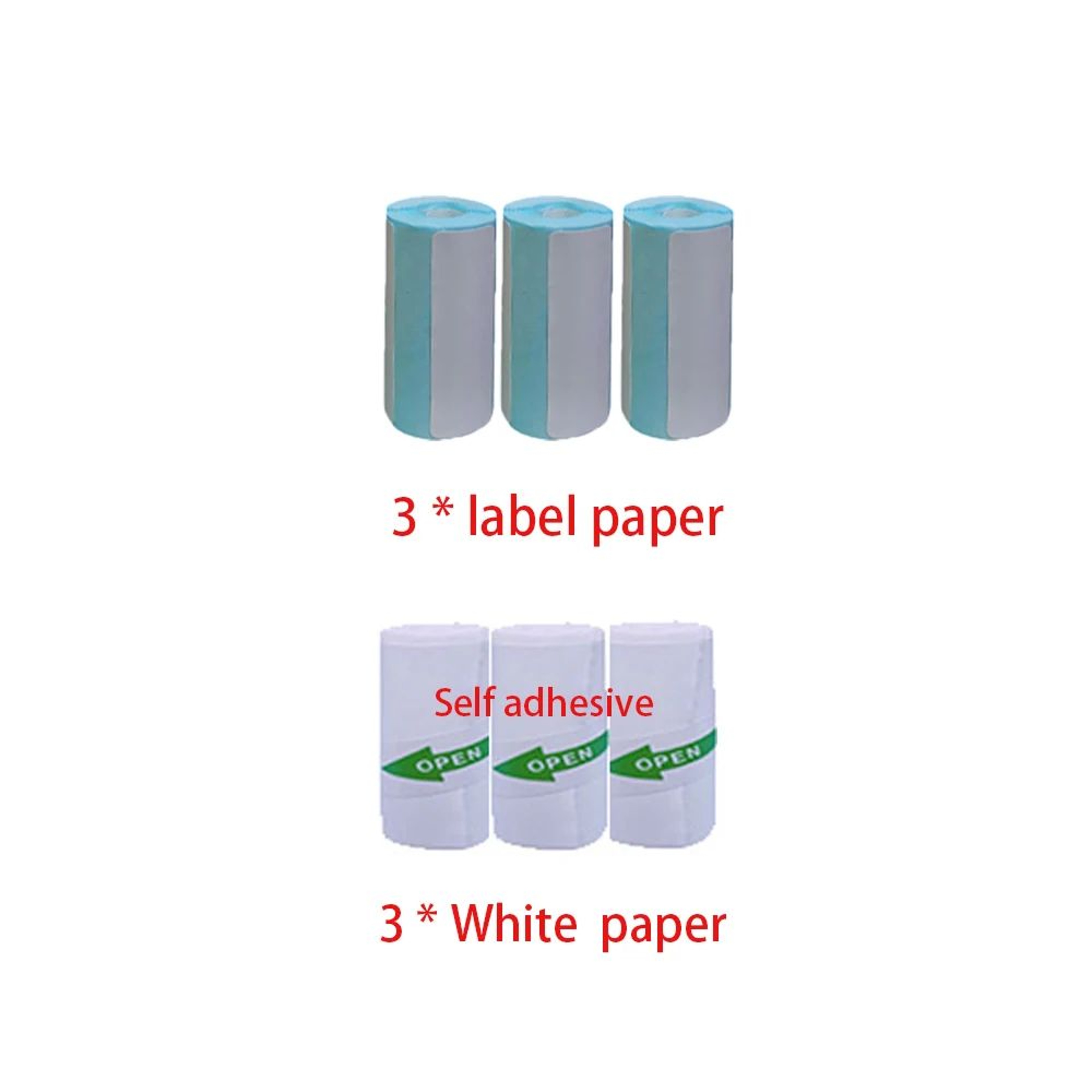 57mm SelfAdhesive Thermal Printer Paper For Mini Wireless Label Printers 12