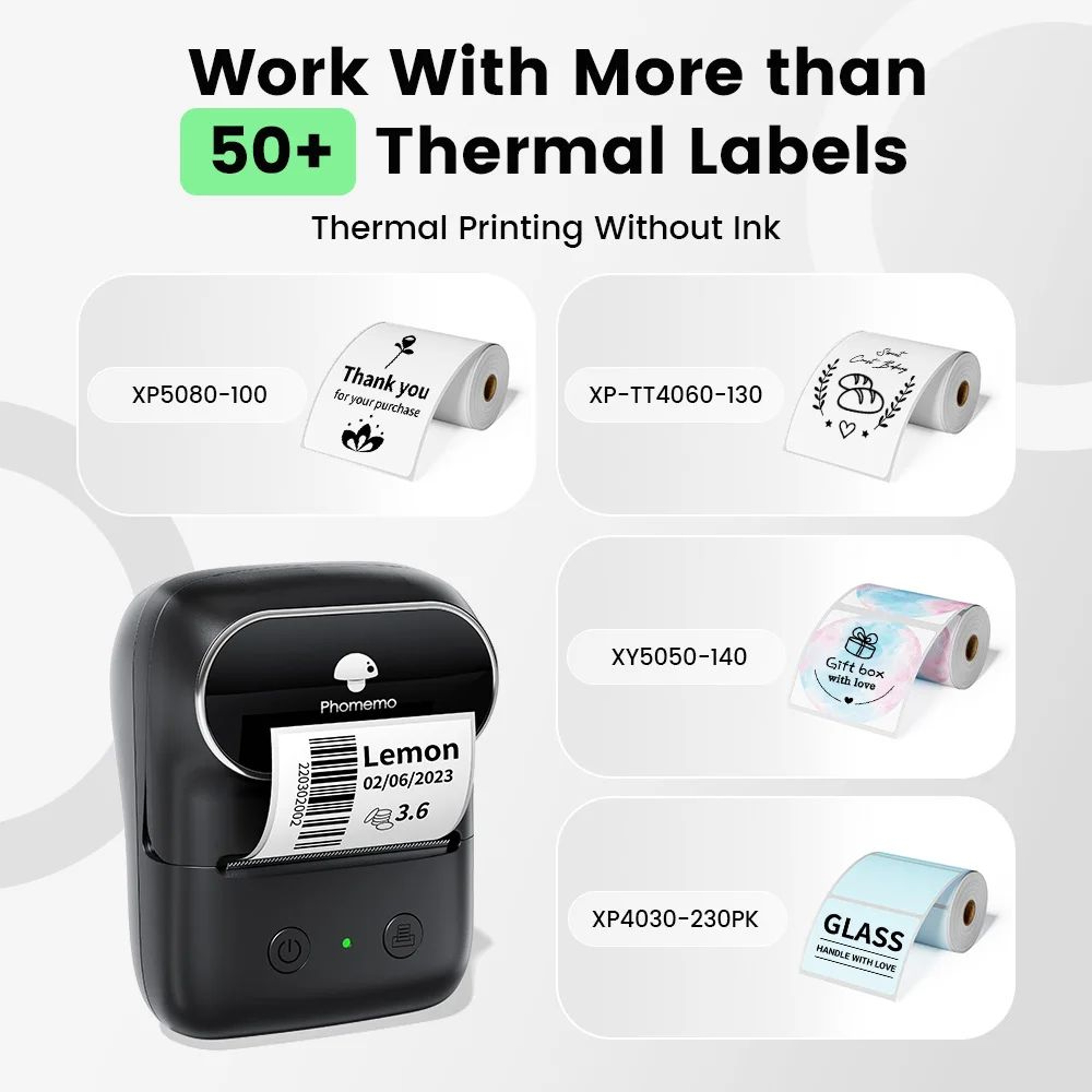 M108 Bluetooth Thermal Label Maker 2 Inch Portable Barcode Printer For Home Office And Small Busine 2