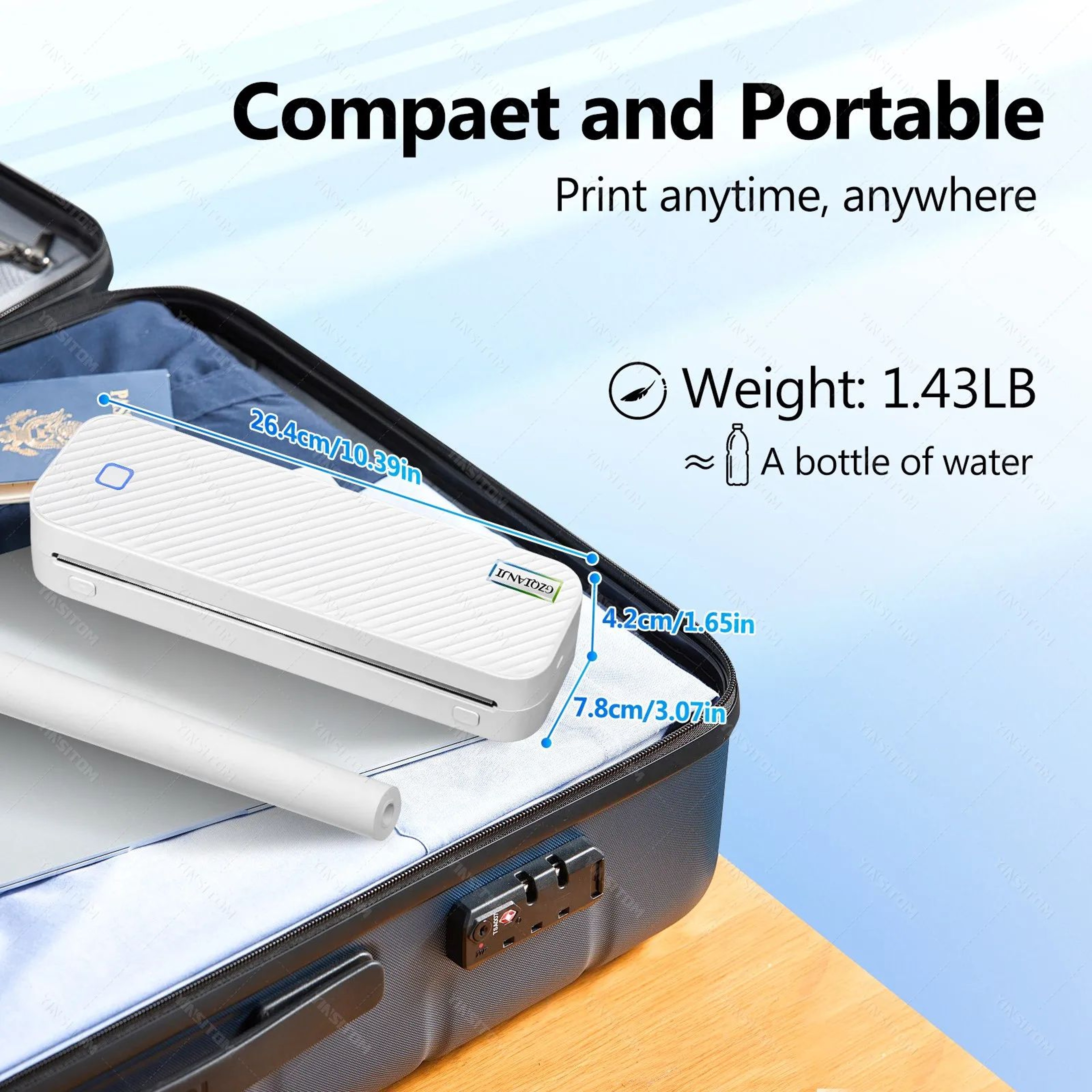 300DPI Portable Bluetooth Thermal Printer For A4 And US Letter Documents 2