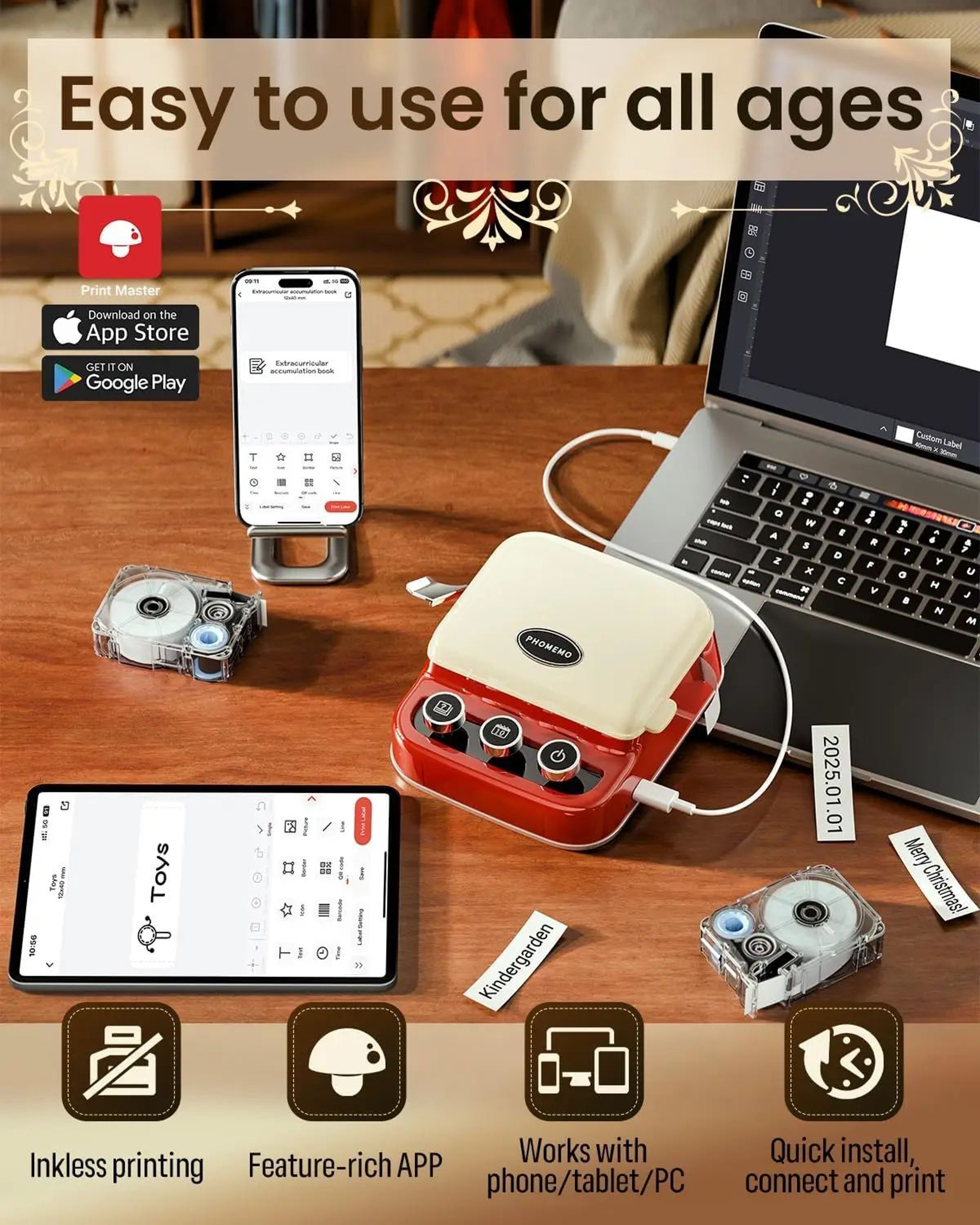 P15 Mini Bluetooth Ribbon Label Printer For Personalized Gifts And Wedding Decorations 4