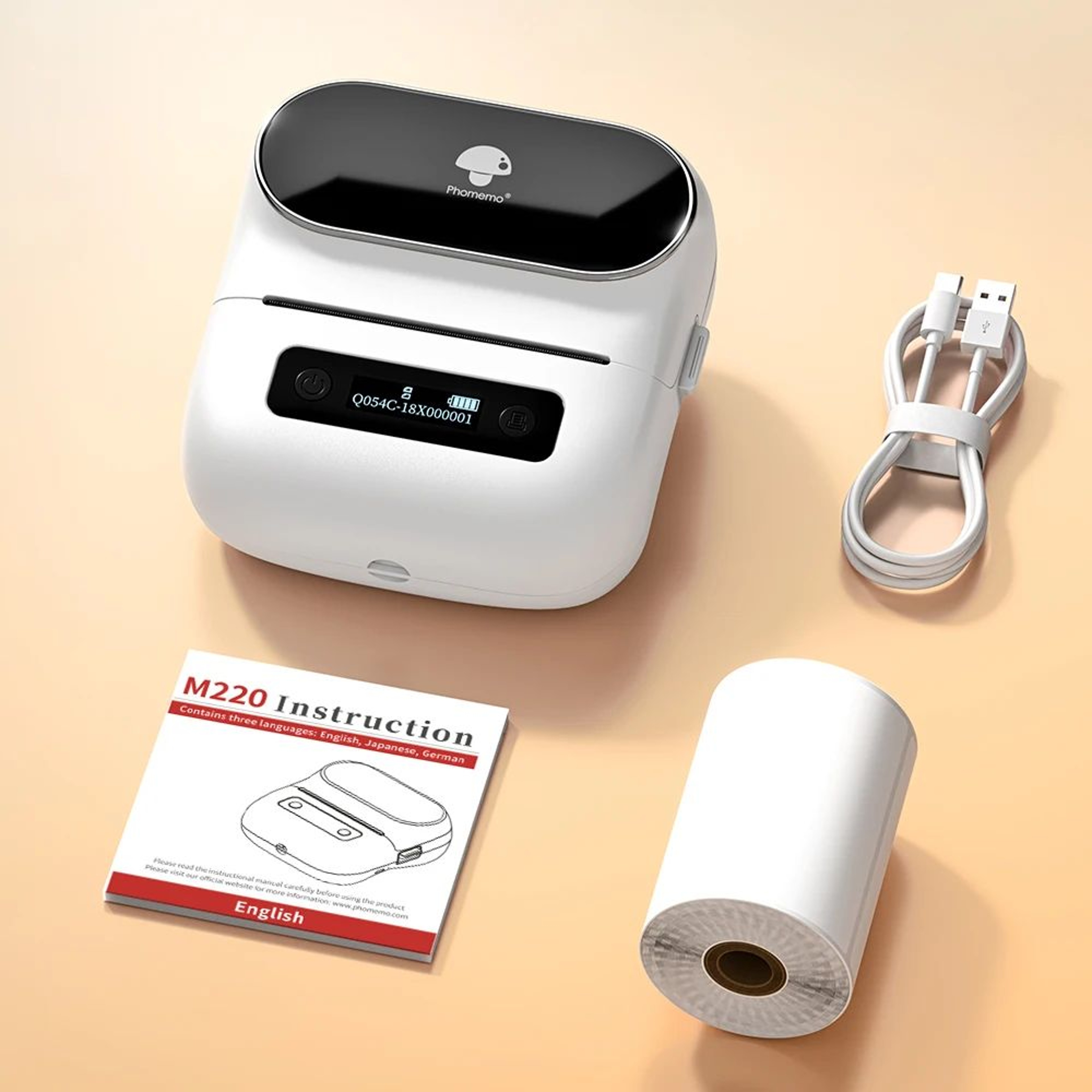 M220 Portable Bluetooth Thermal Label Printer 75mm Barcode And Price Tag Maker 7