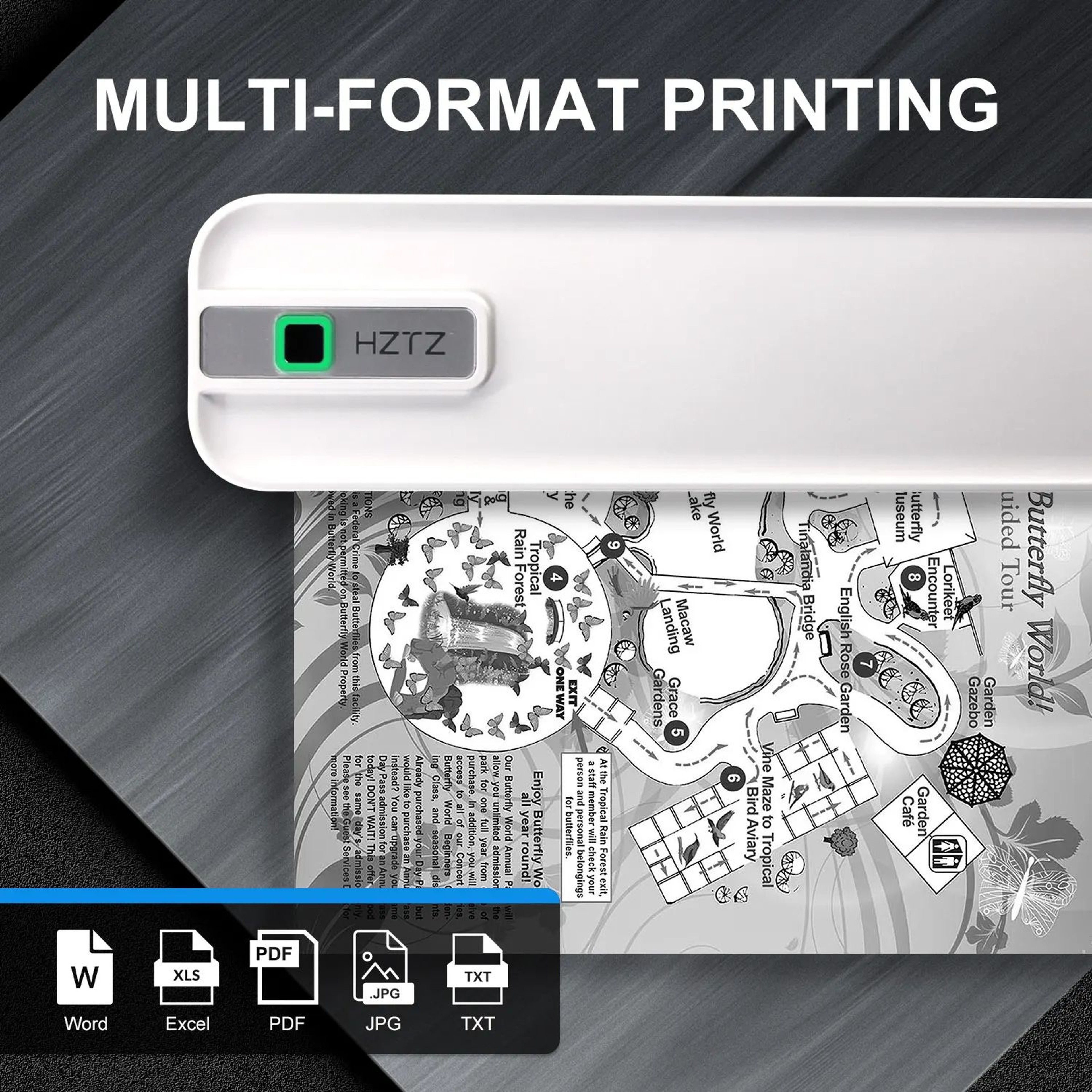 A4 Portable Wireless Thermal Printer 300DPI Inkless Bluetooth Printer For Phone And Laptop 0