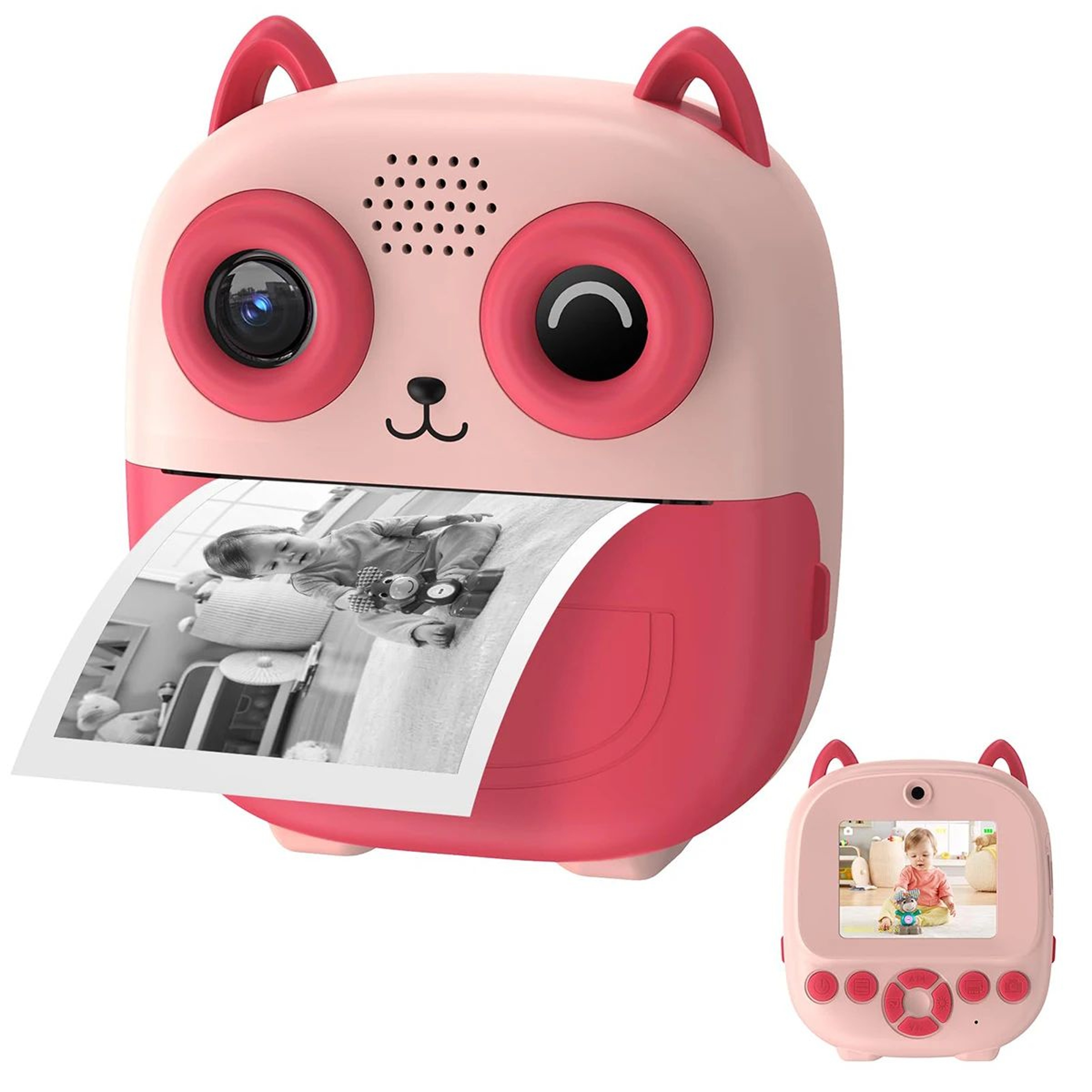 Instant Print Digital Selfie Camera With Thermal Printer And 5 Monochrome Print Colors 0