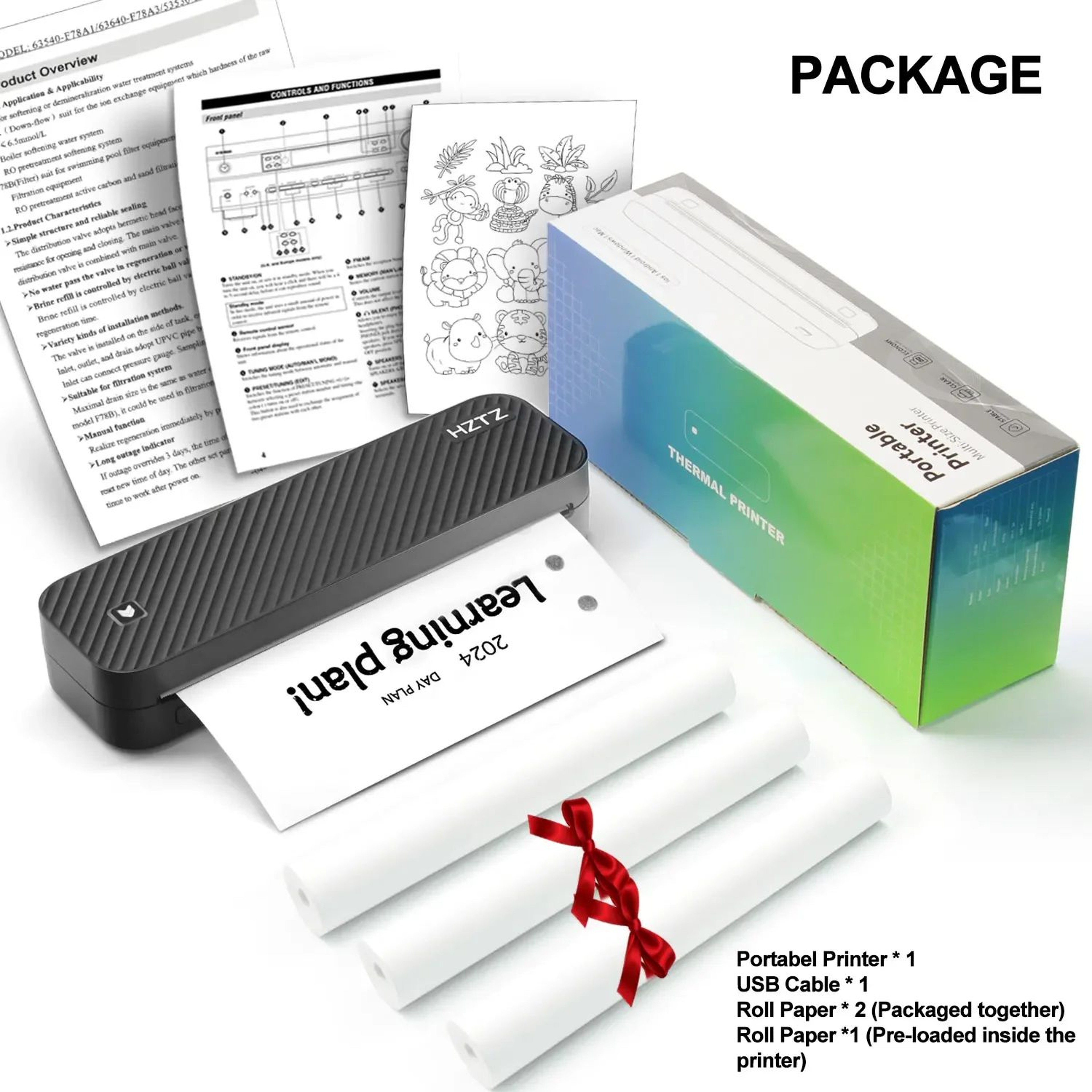 Portable A4 Bluetooth Thermal Printer  Inkless Wireless Document Printer For Home Office And School 4