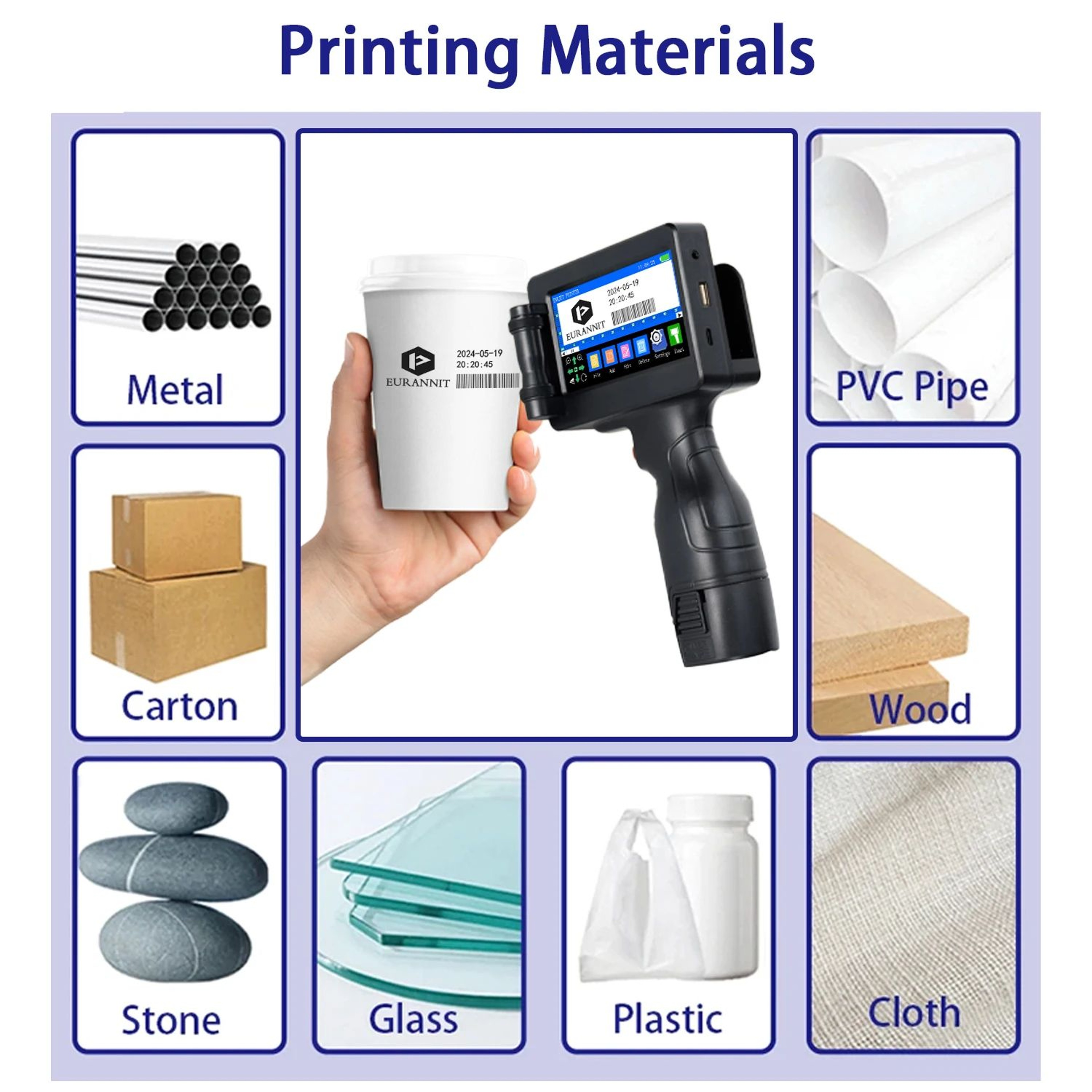 E17 127mm Portable Handheld Inkjet Printer For QR Codes Barcodes And Date Coding 1