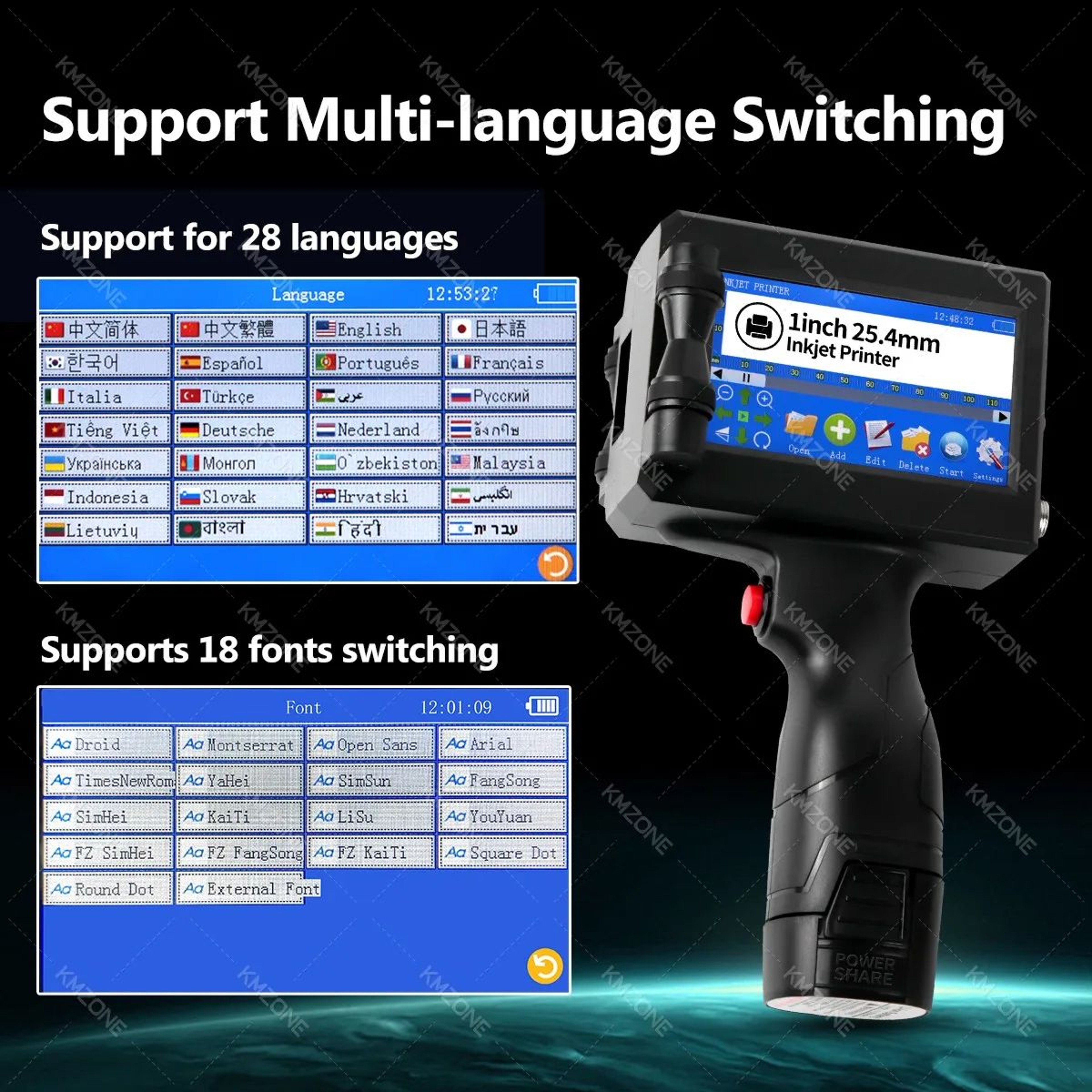 254mm Handheld Inkjet Printer For Metal Expiry Dates Barcodes And QR Codes 1