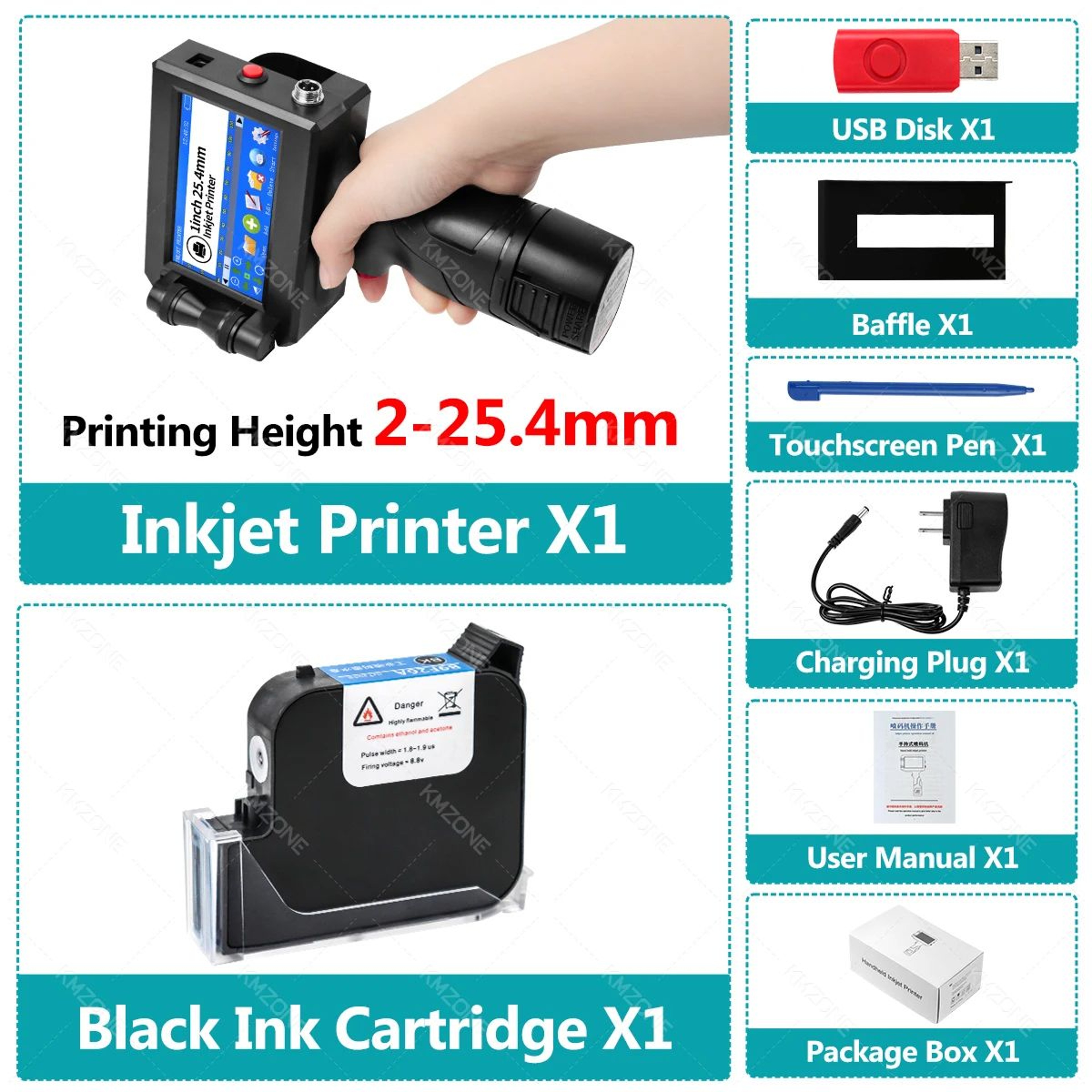 254mm Handheld Inkjet Printer For Metal Expiry Dates Barcodes And QR Codes 6