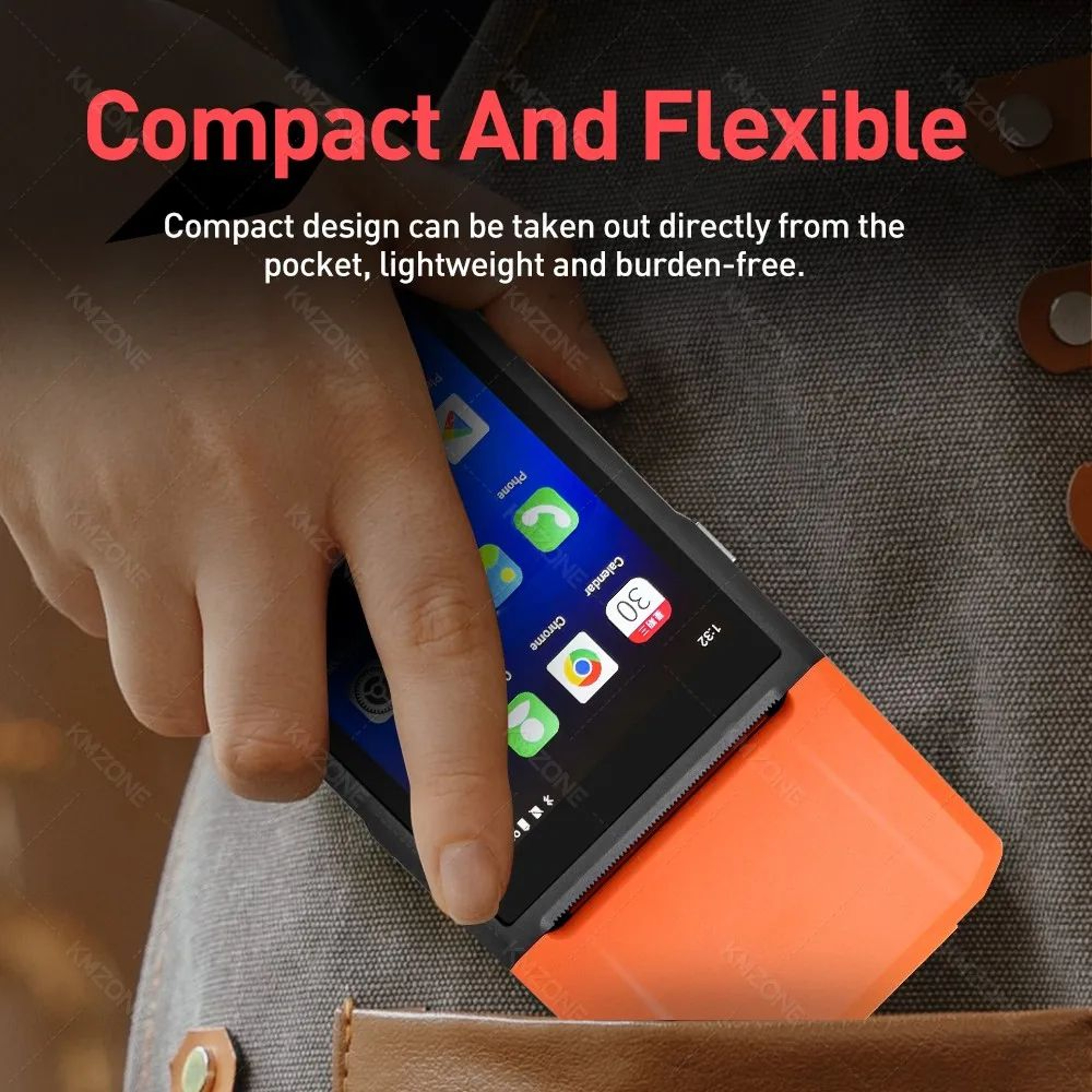 Android POS Terminal With 5 Inch Touchscreen And 58mm Bluetooth Thermal Receipt Printer 4