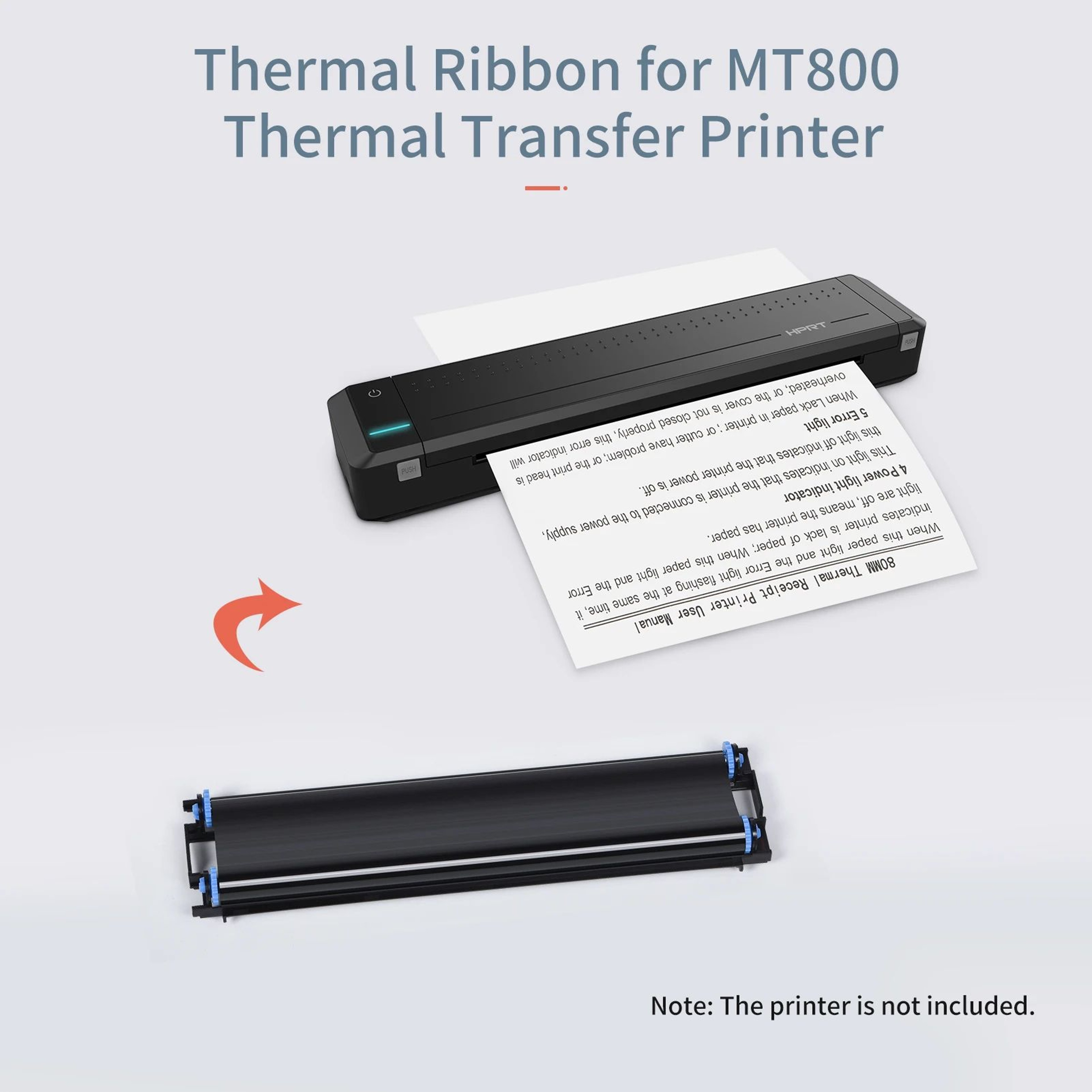 2 Rolls RFID Thermal Transfer Ribbon Refill For MT800 Portable A4 Printer 0