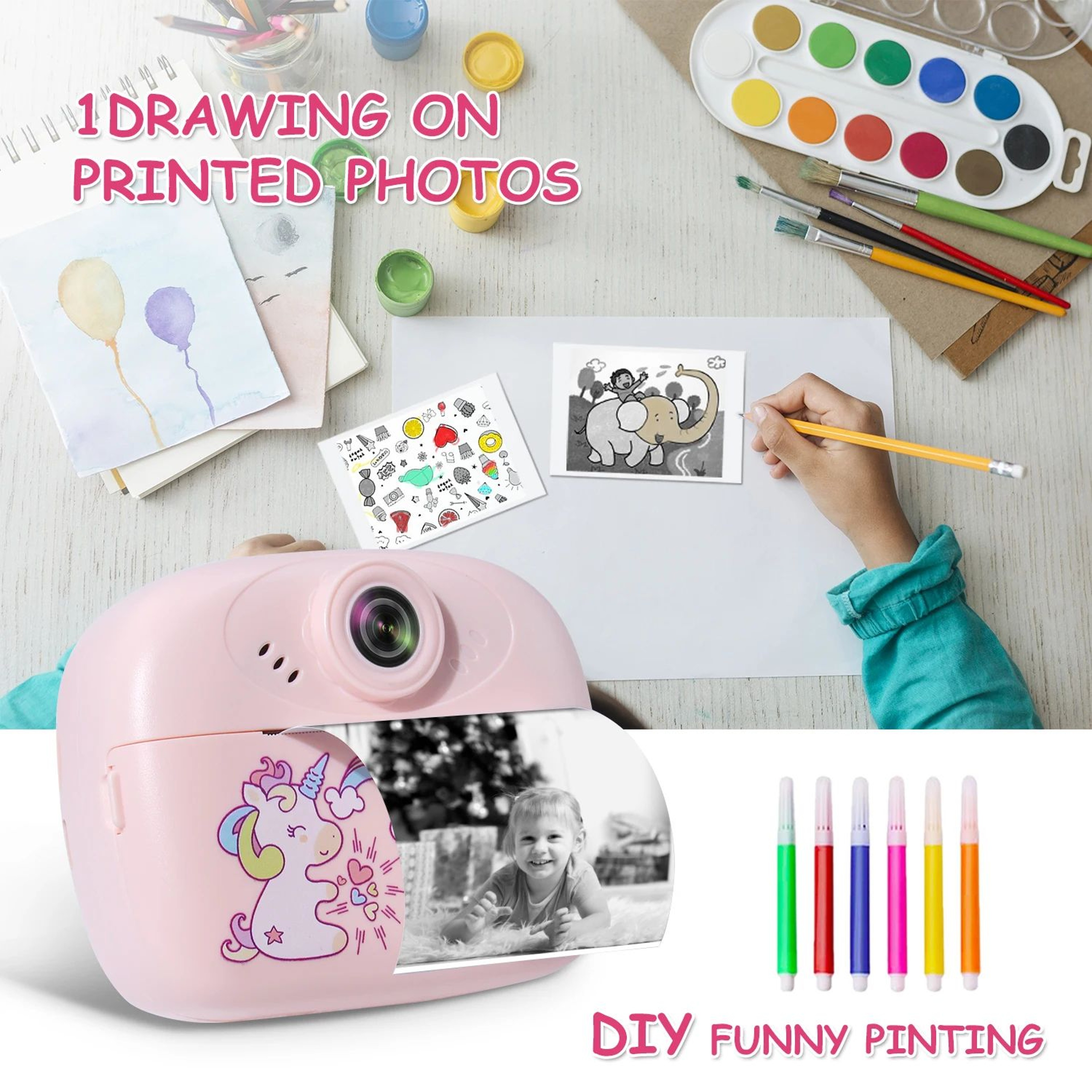 Kids Instant Print Camera With 57mm Thermal Printing And Video Recording 5