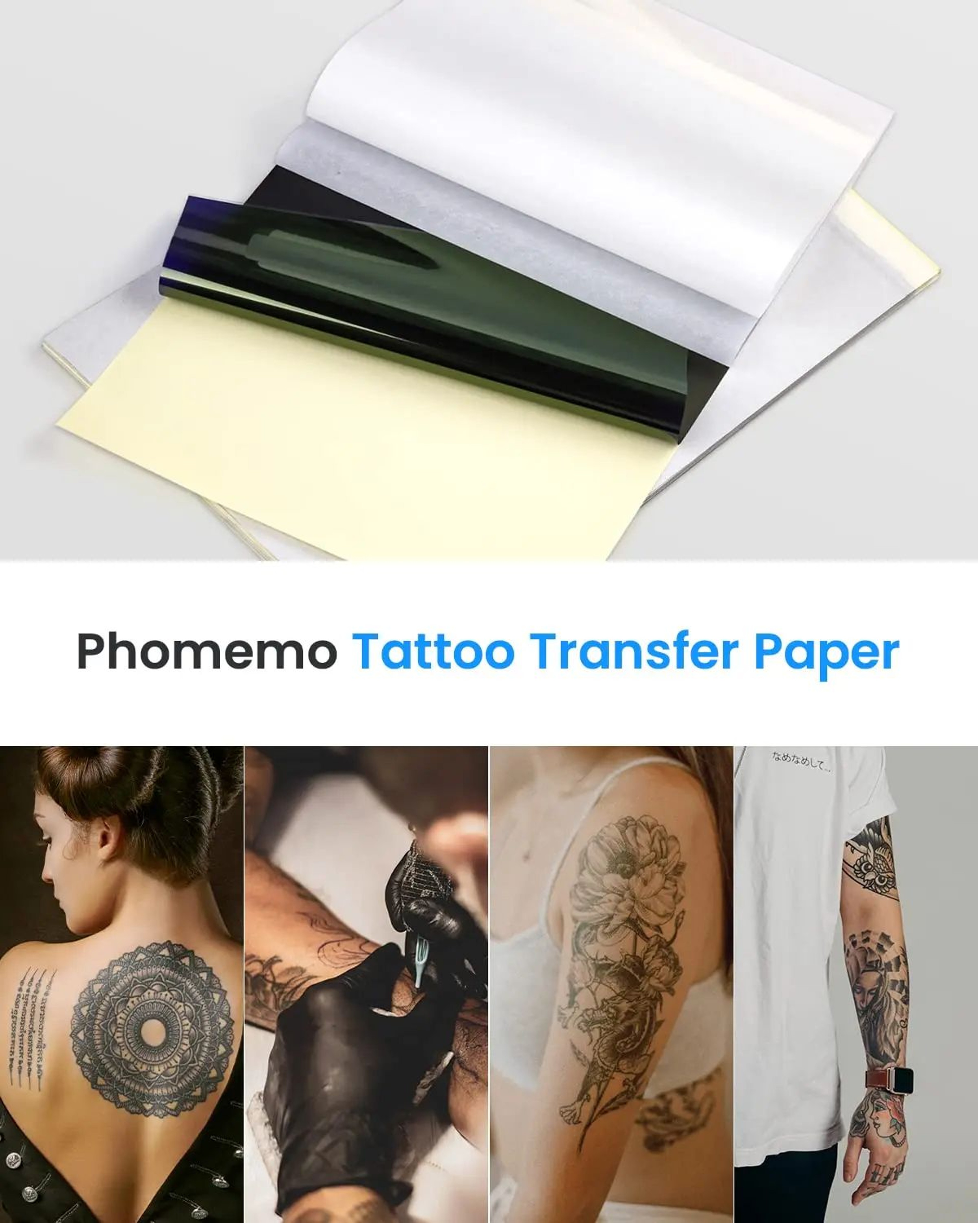 A4 Tattoo Transfer Paper 100 Sheets Thermal Stencil Paper For Tattoo Printers 5