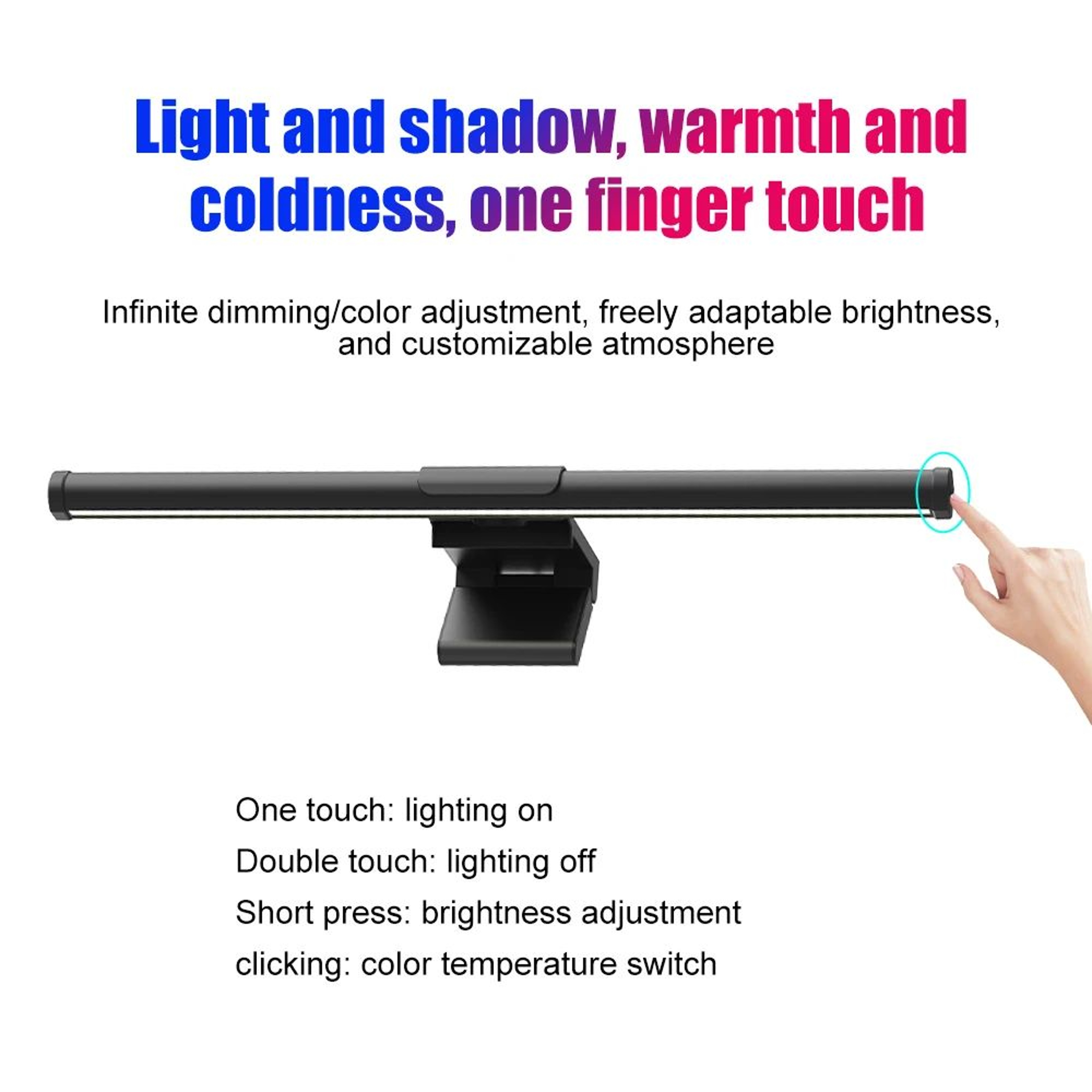 RGB LED Monitor Light Bar With Remote Control And Dimmable Desk Lighting 5