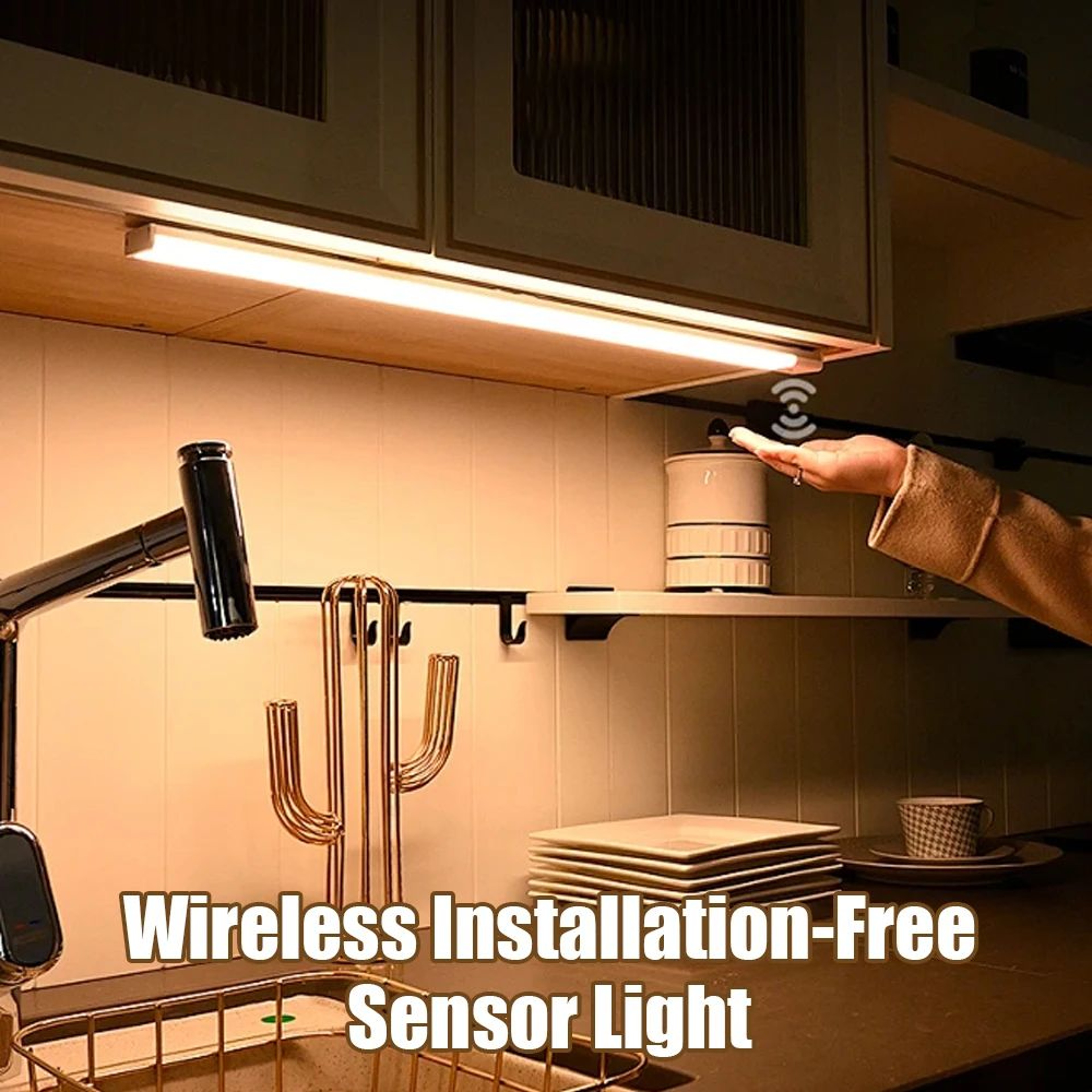 USB Rechargeable LED Motion Sensor Under Cabinet Light Bar For Kitchen And Closet 4