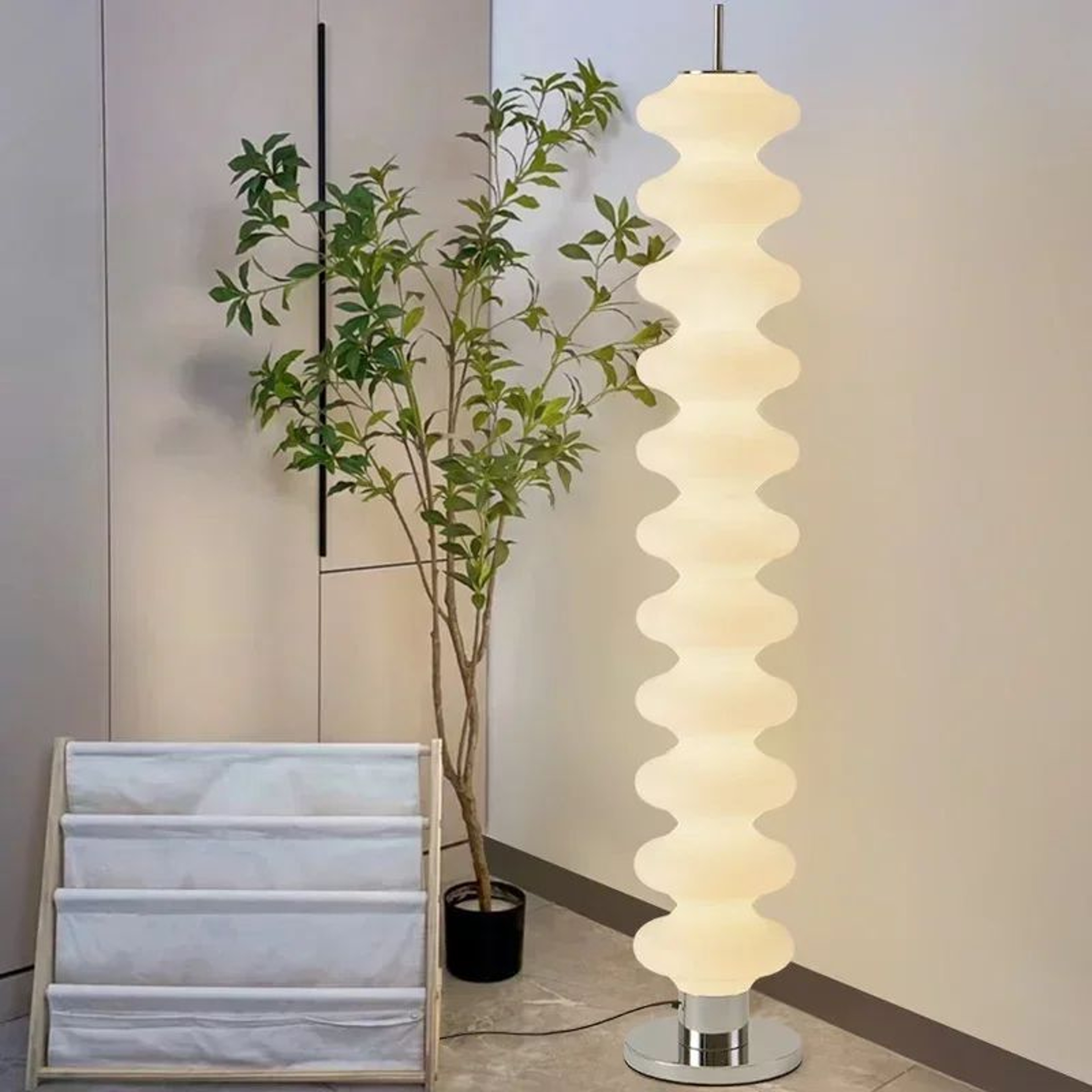 Modern Cream Pumpkin LED Floor Lamp For Cozy Living Room And Bedroom Decor 3