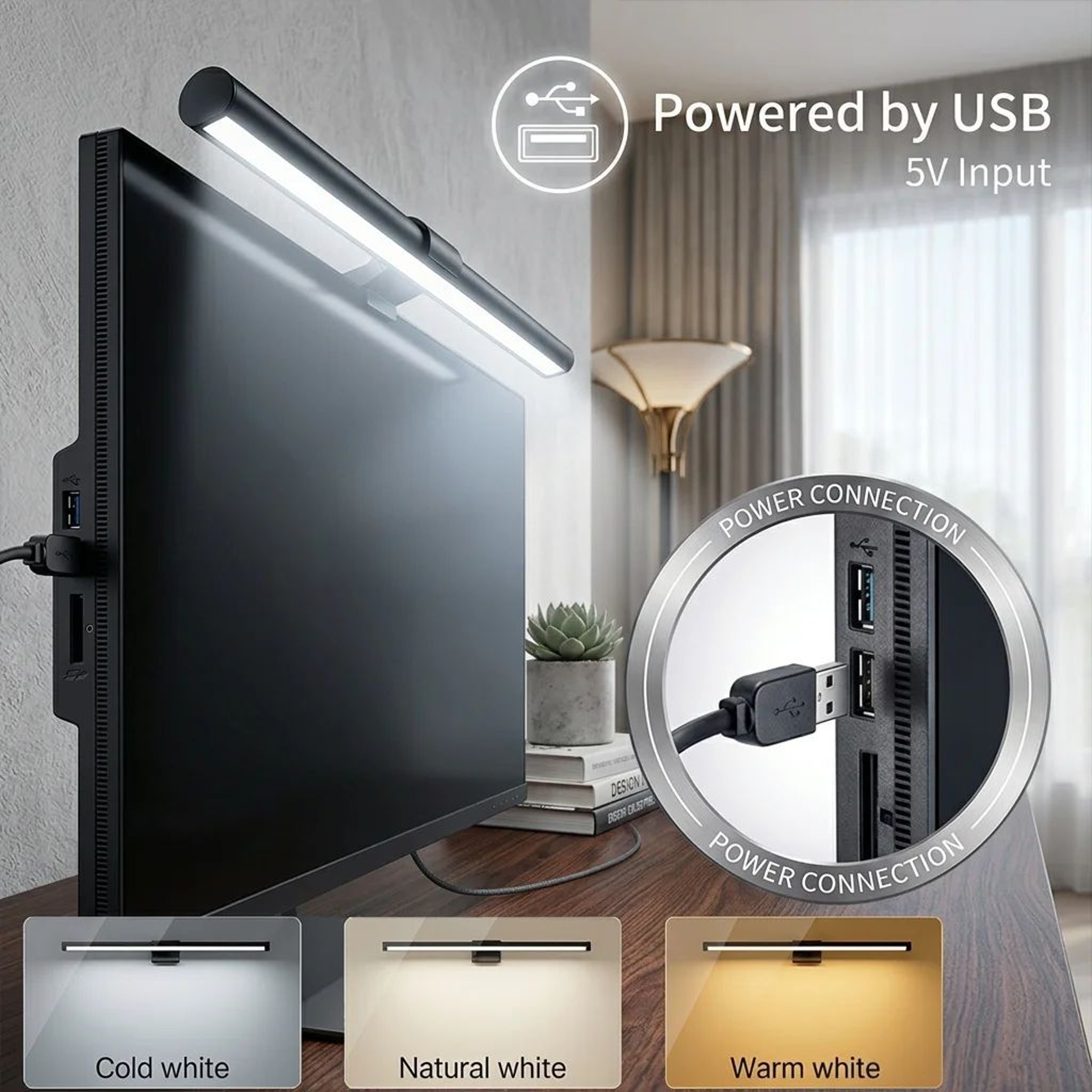 USB LED Monitor Light Bar With Touch Control And 3 Color Dimming For Home Office And Gaming 2