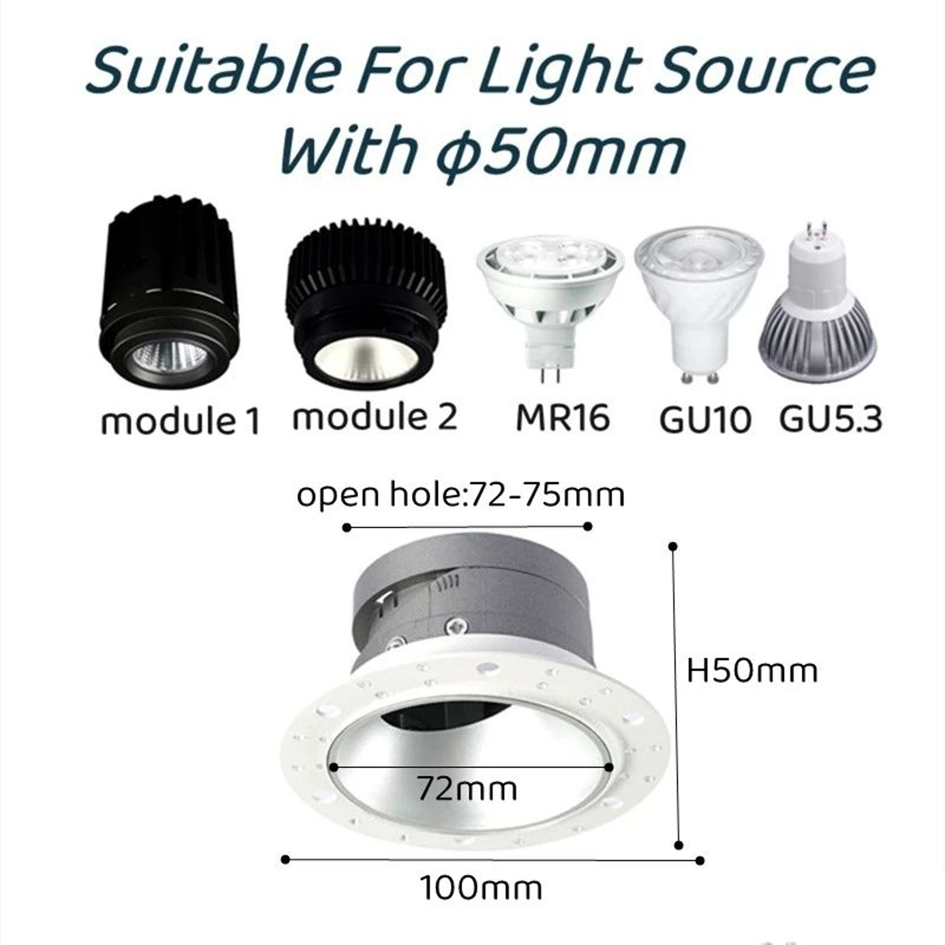 Narrow Rim Recessed Ceiling Downlight Frame GU10 MR16 AntiGlare Spotlight Holder 4