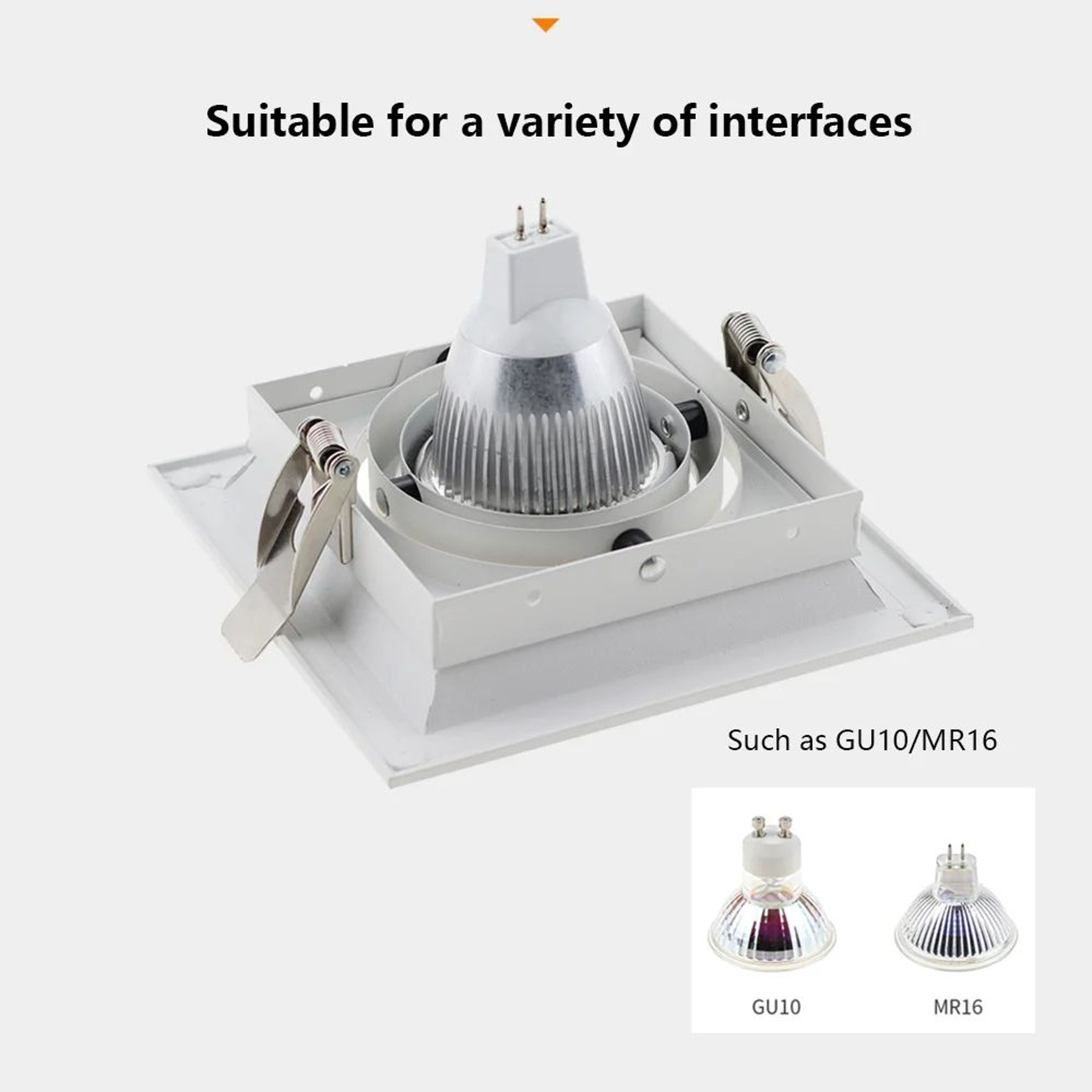 Adjustable Square Recessed Ceiling Light Frame For GU10 MR16 LED Spotlights 3