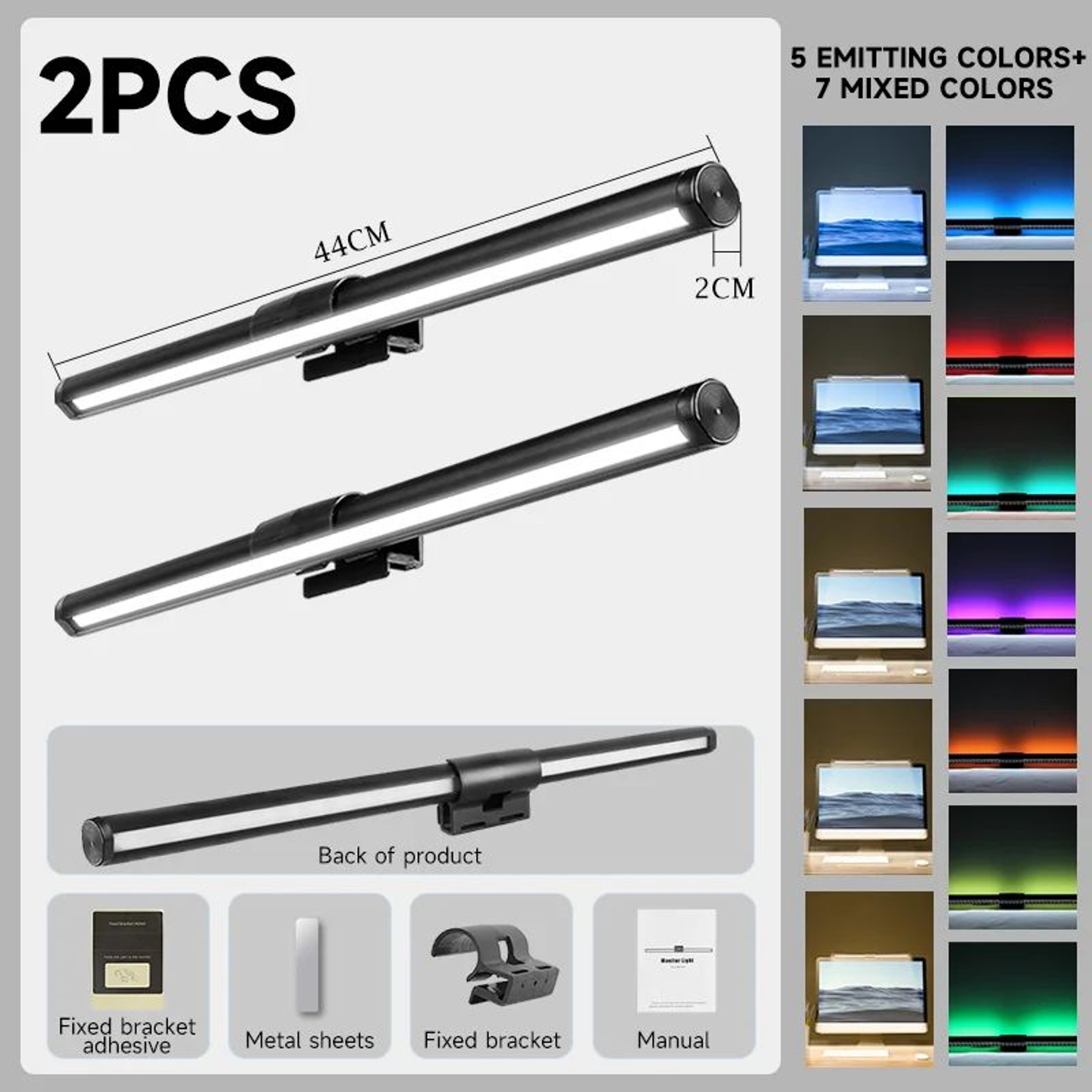 USB LED Monitor Light Bar With RGB Backlight And Dimmable Reading Lamp 12