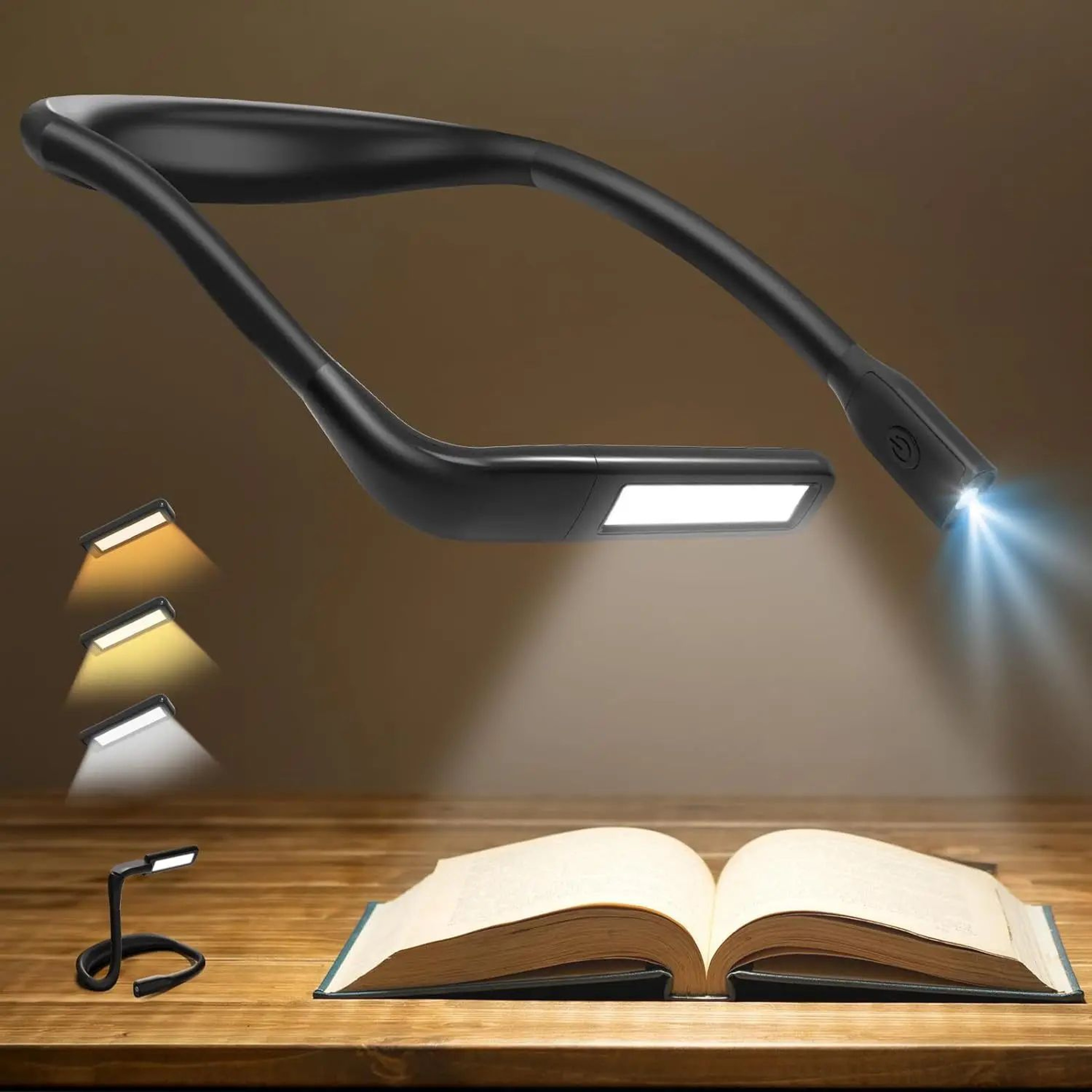 Rechargeable LED Neck Reading Light With Flexible Arms For HandsFree Reading And Camping 0