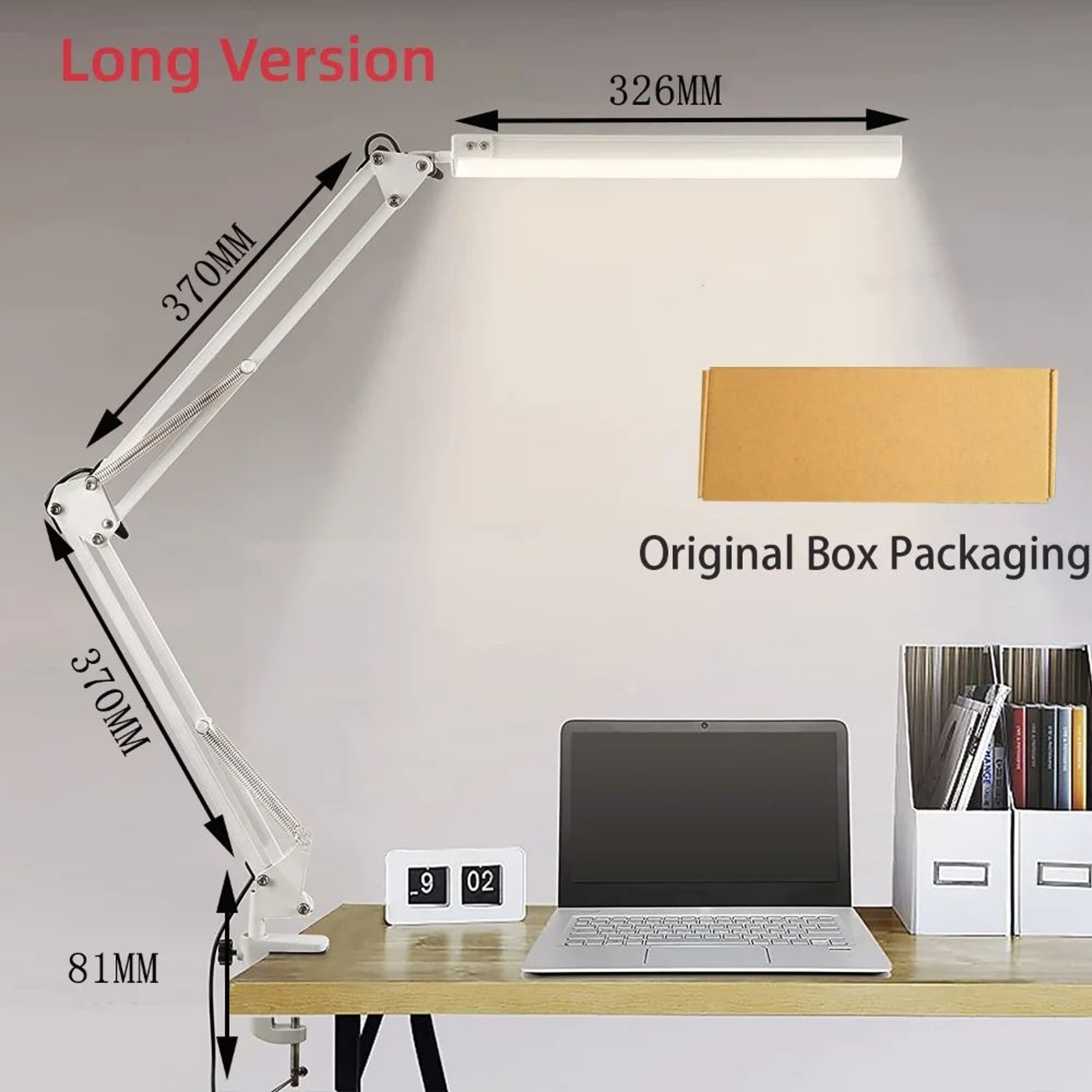 10W Dimmable LED Clamp Desk Lamp With Adjustable Swing Arm 3 Lighting Modes And 10 Brightness Level 6