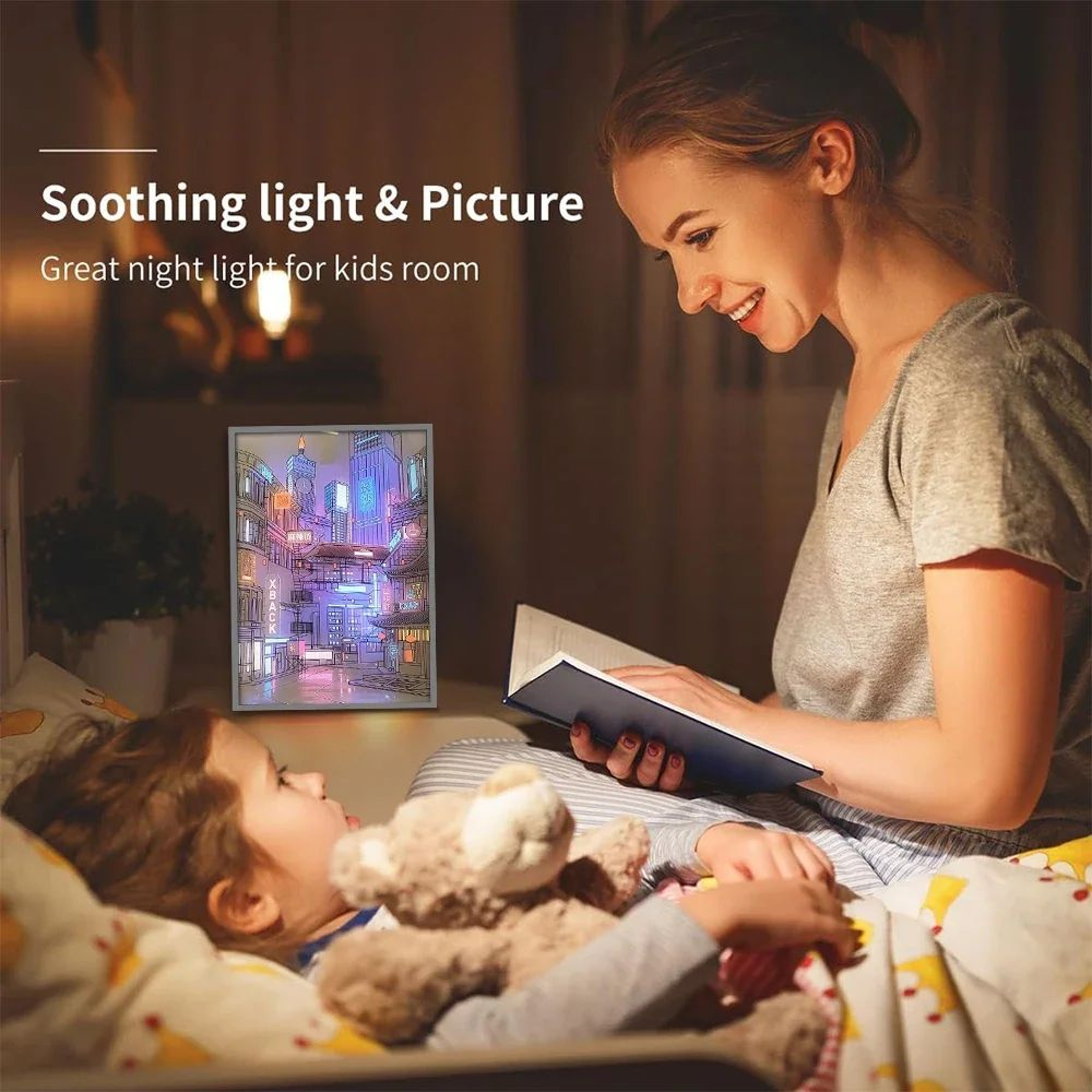 LED City Night View Light Painting USB Dimmable Wall Art Night Lamp 2