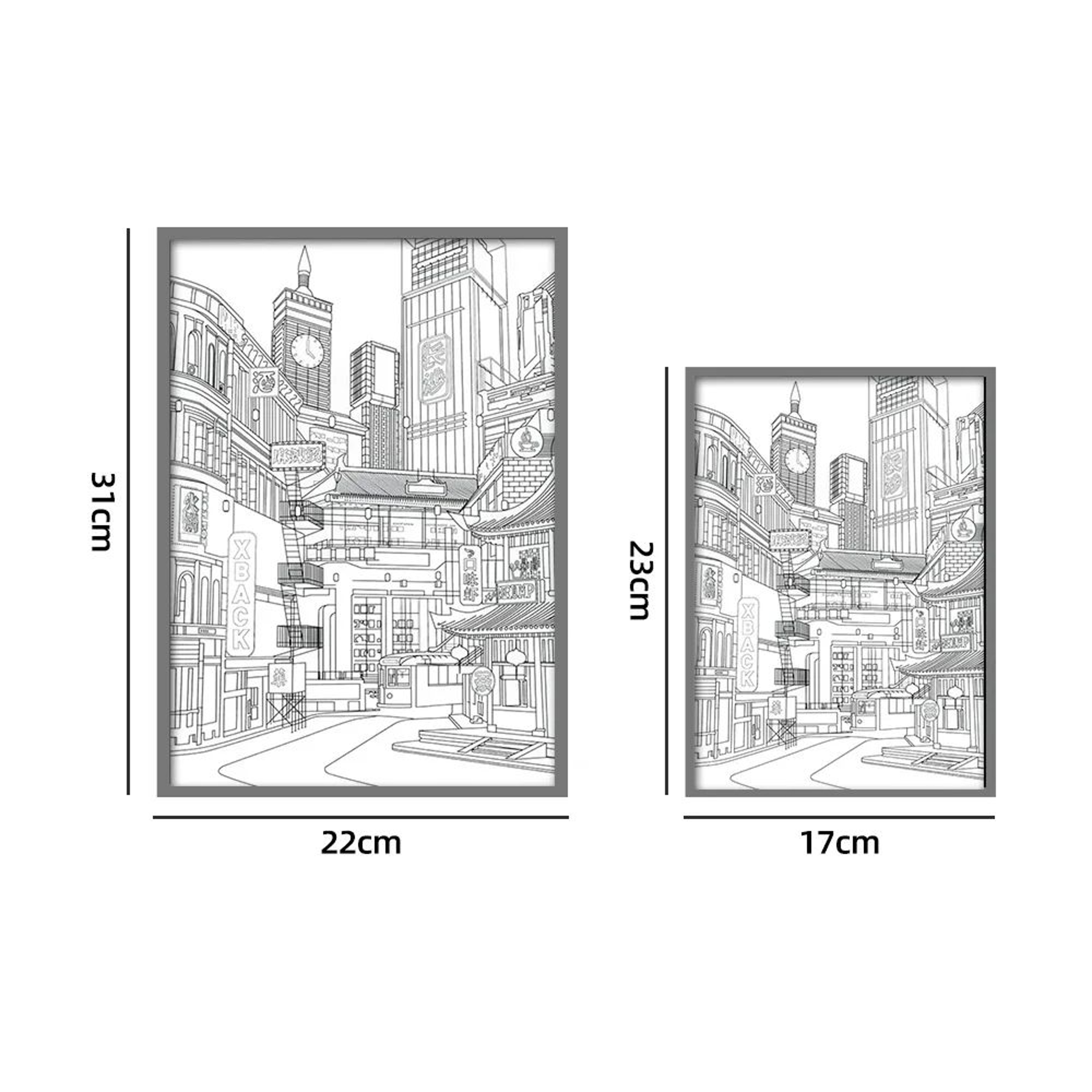 LED City Night View Light Painting USB Dimmable Wall Art Night Lamp 4