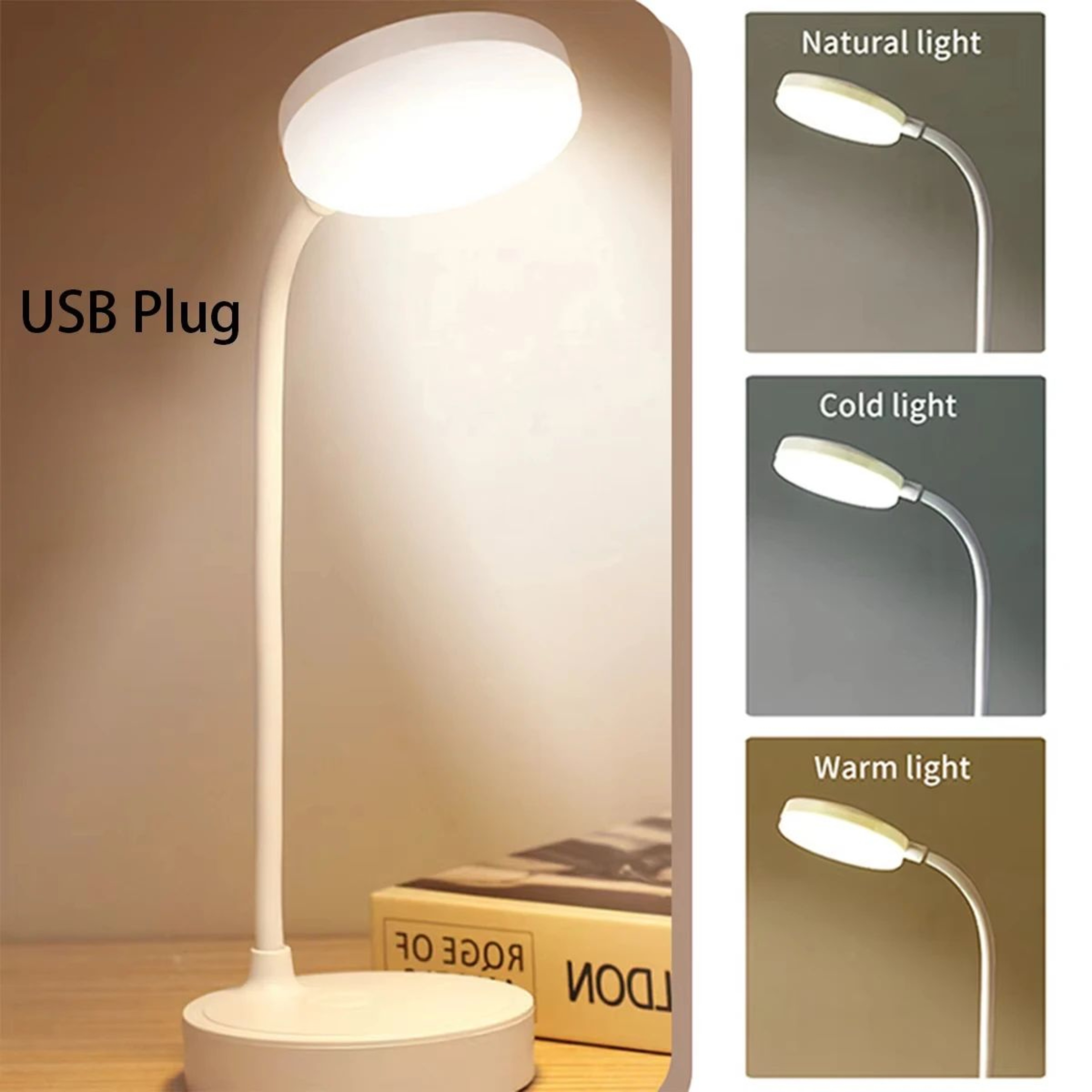 Portable USB LED Desk Lamp With 3 Color Modes And Stepless Dimming 7