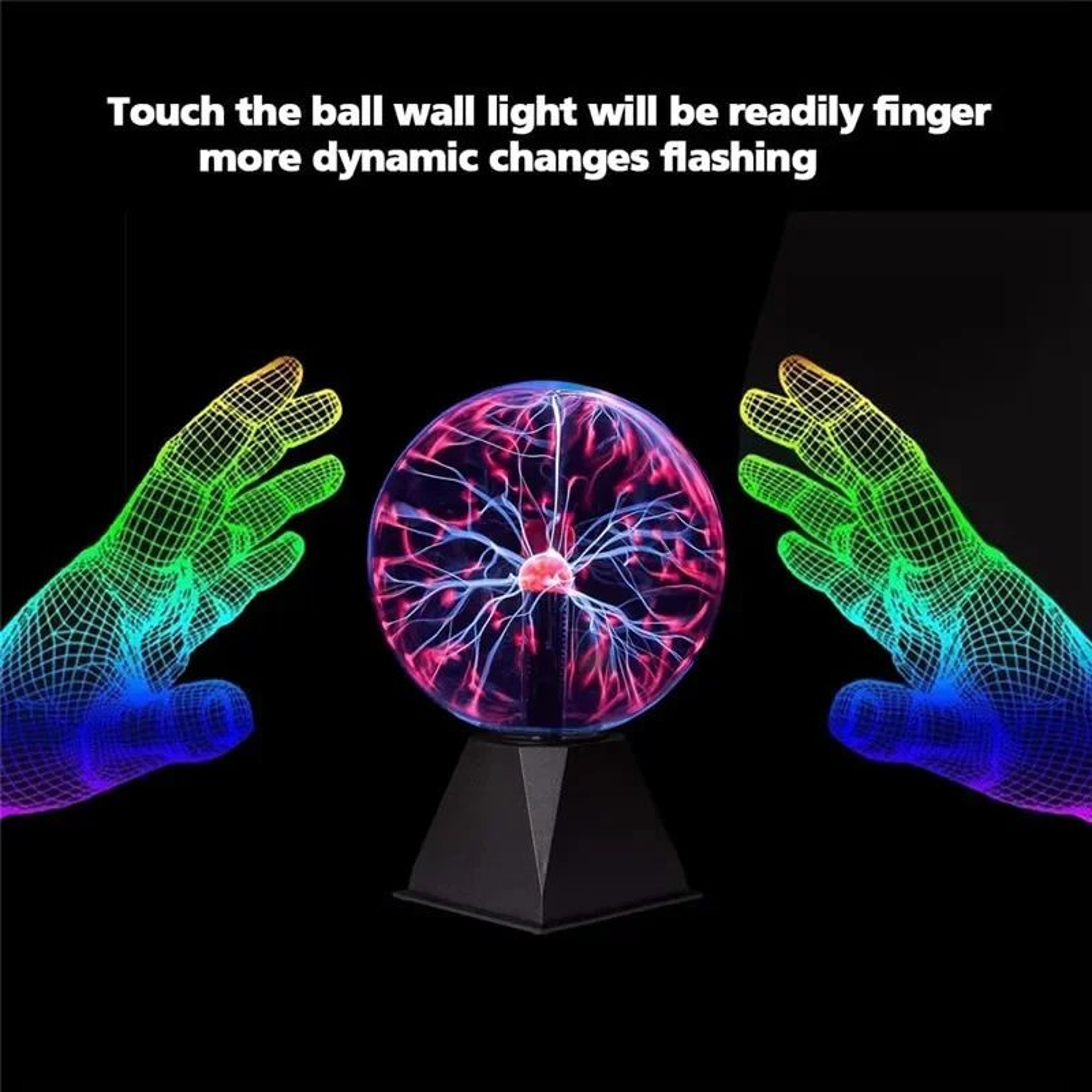 TouchSensitive Plasma Ball Lamp Interactive Electric Night Light For Bedroom And Party Decor 4
