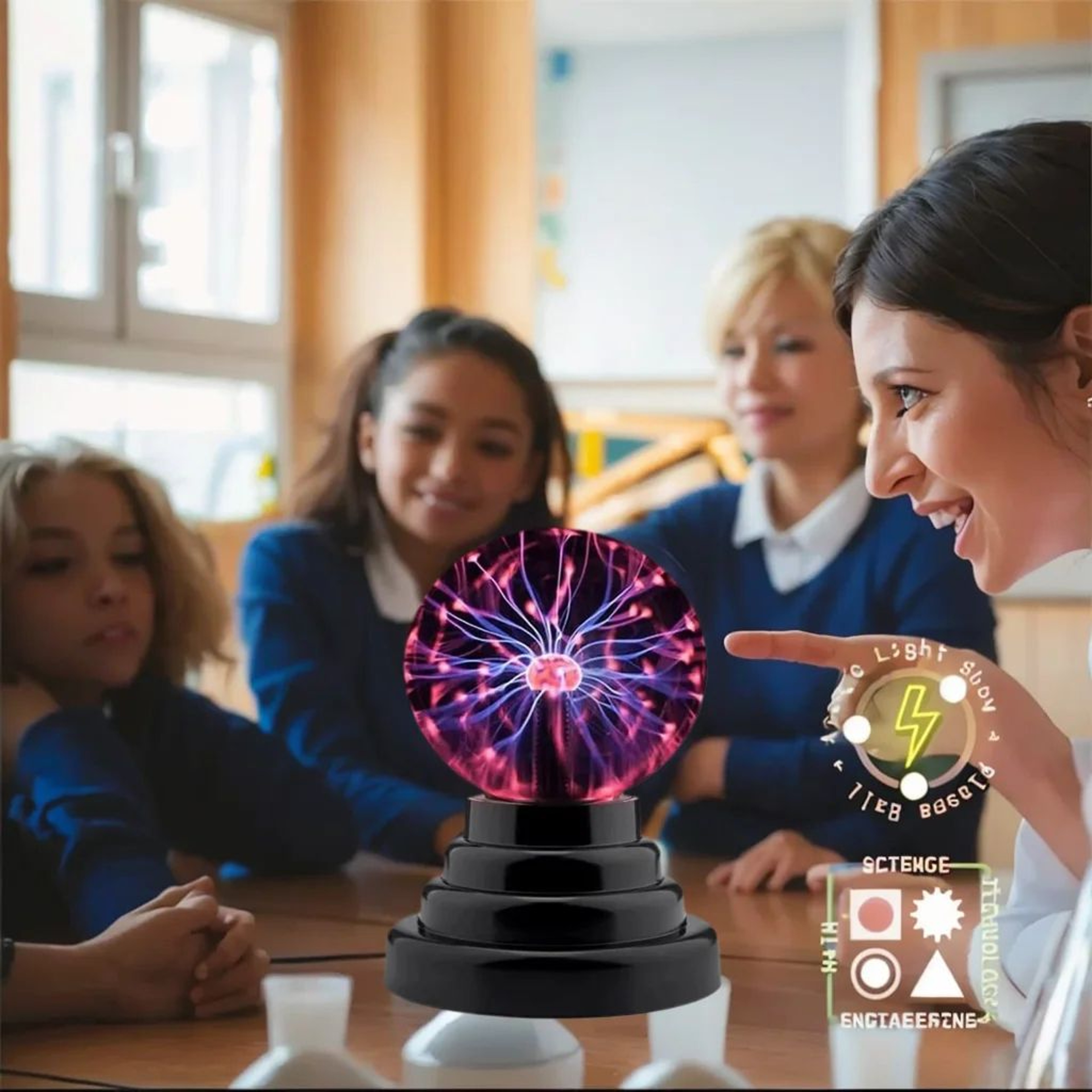 TouchSensitive Plasma Ball Lamp With Interactive Lightning Effects For Bedroom And Party Decor 3