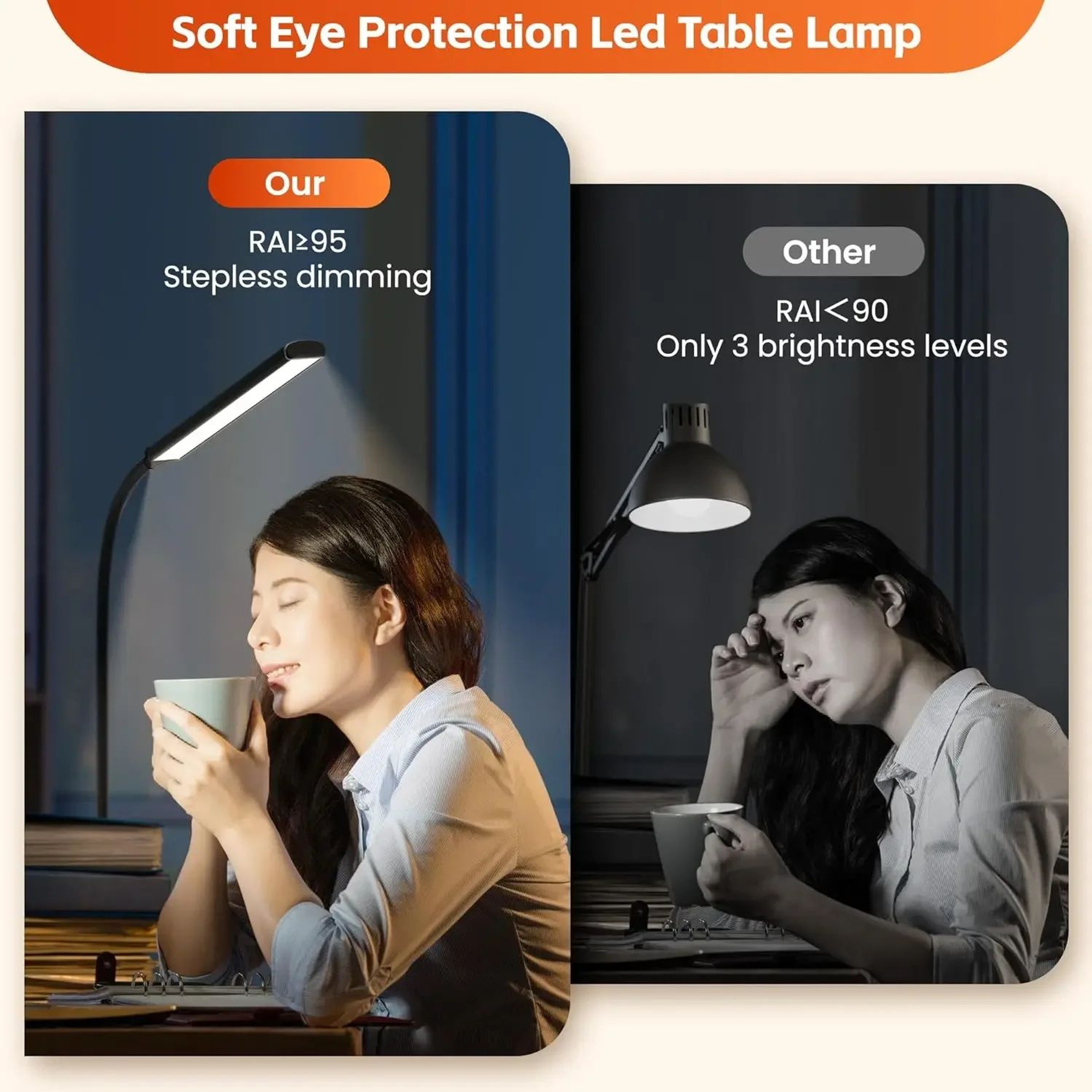 USB Dimmable LED Desk Lamp With Single Or Double Head And 3 Color Lighting Modes 2