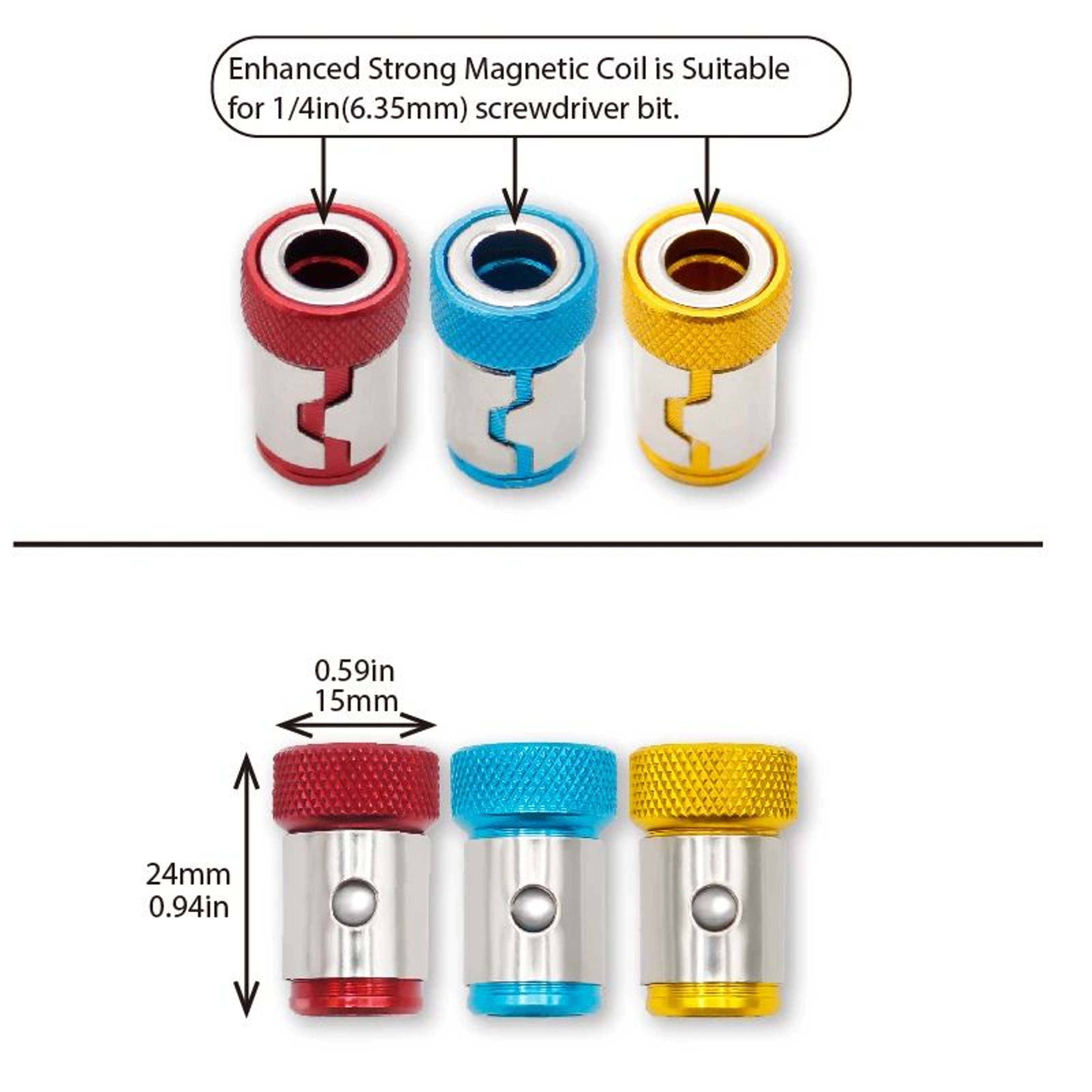 Universal 14 Inch Magnetic Screwdriver Bit Holder With Steel Sleeve And Positioning Ring 5
