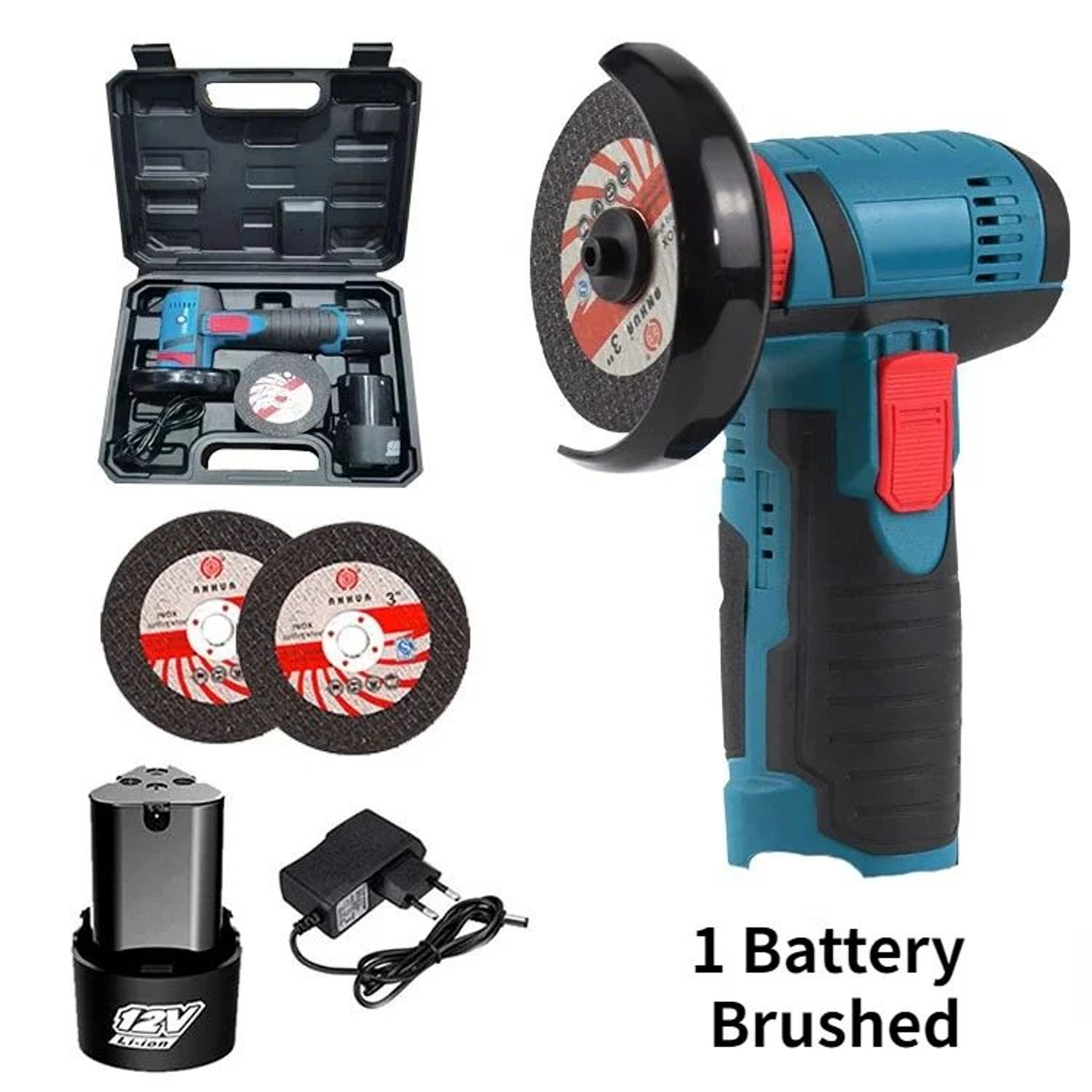 12V Mini Cordless Angle Grinder 19500 RPM HighSpeed Cutting And Polishing Tool 6