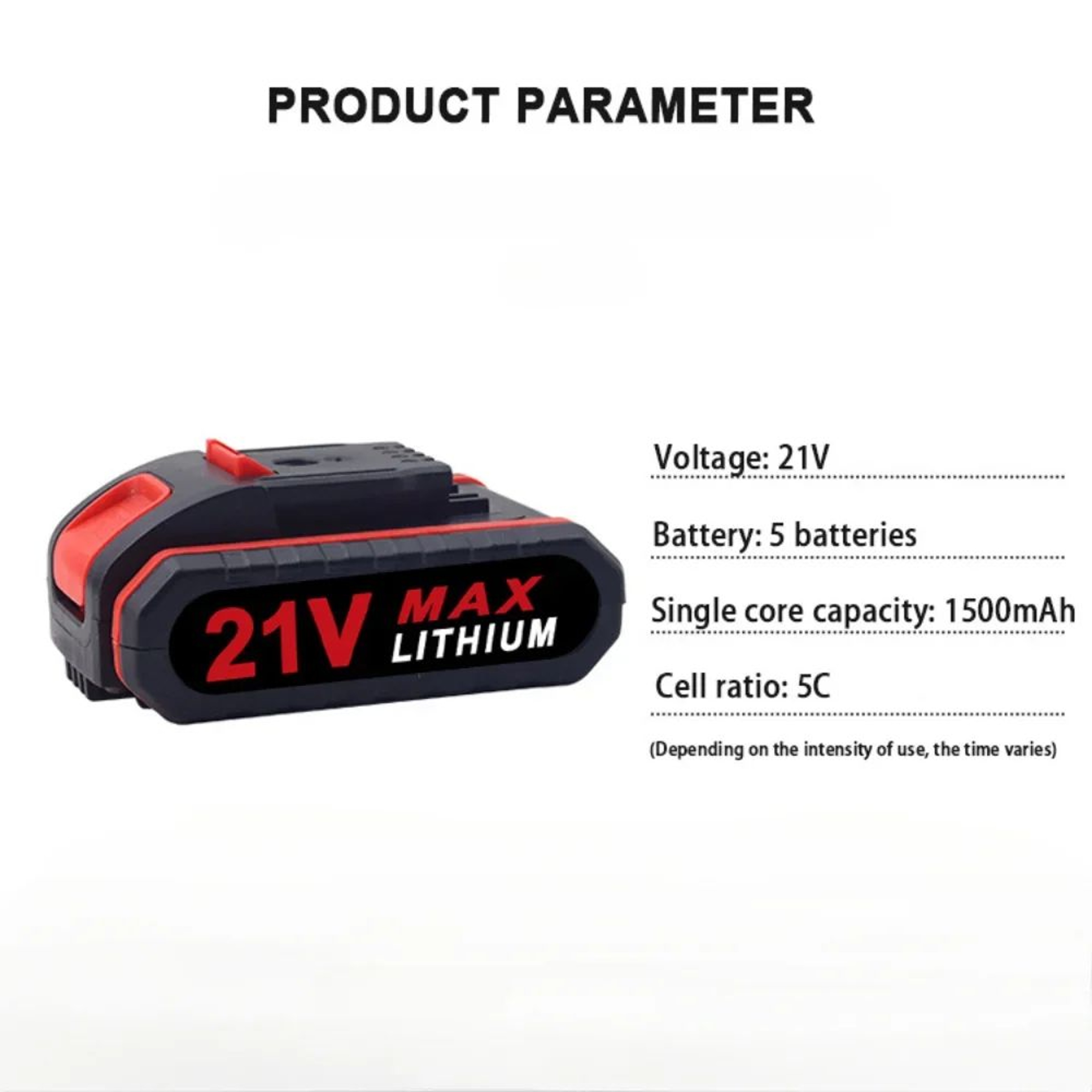 21V 7500mAh High Capacity Rechargeable Lithium Battery For Cordless Power Tools 4