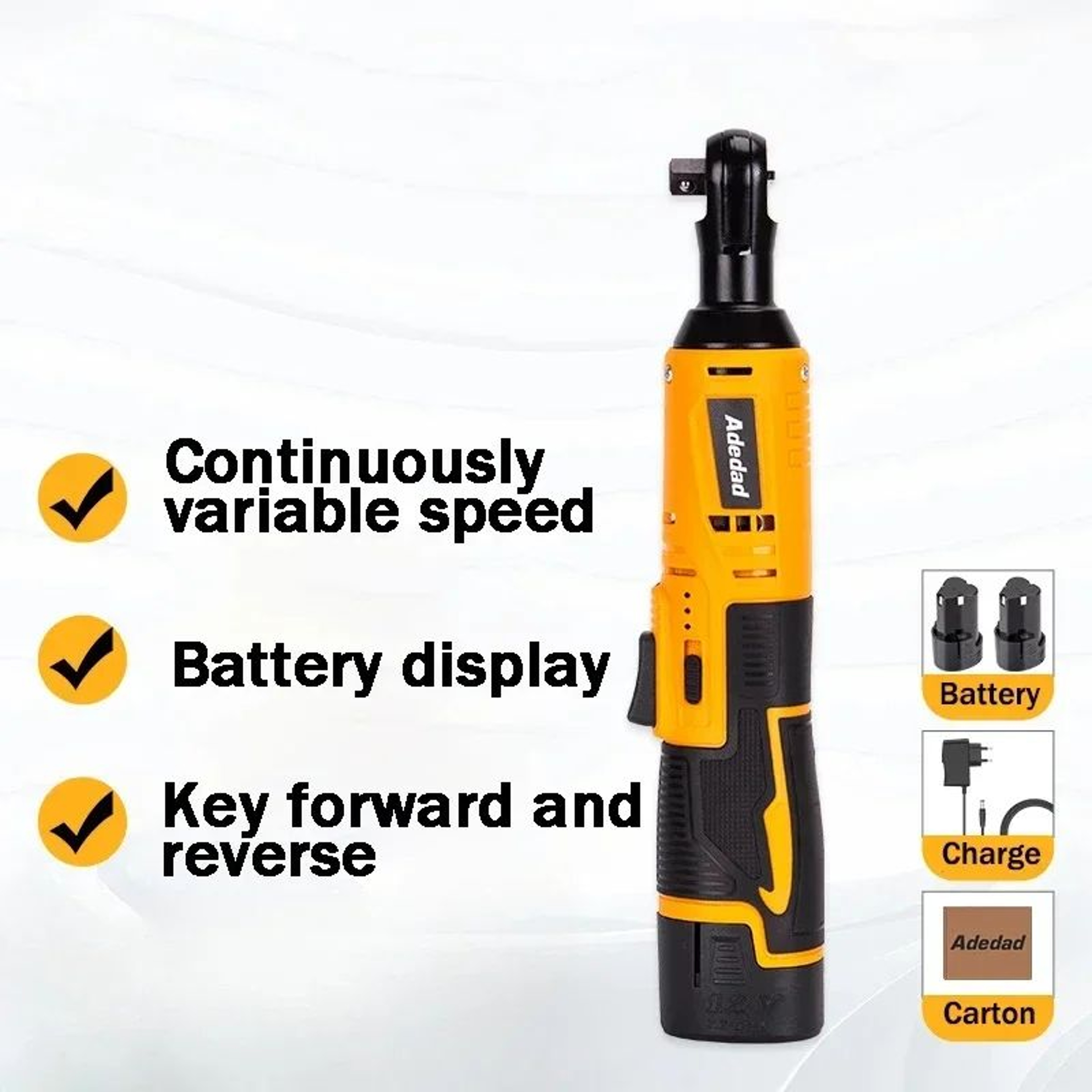 12V Cordless Electric Ratchet Wrench 38 Inch Rechargeable Automotive Repair Tool 0