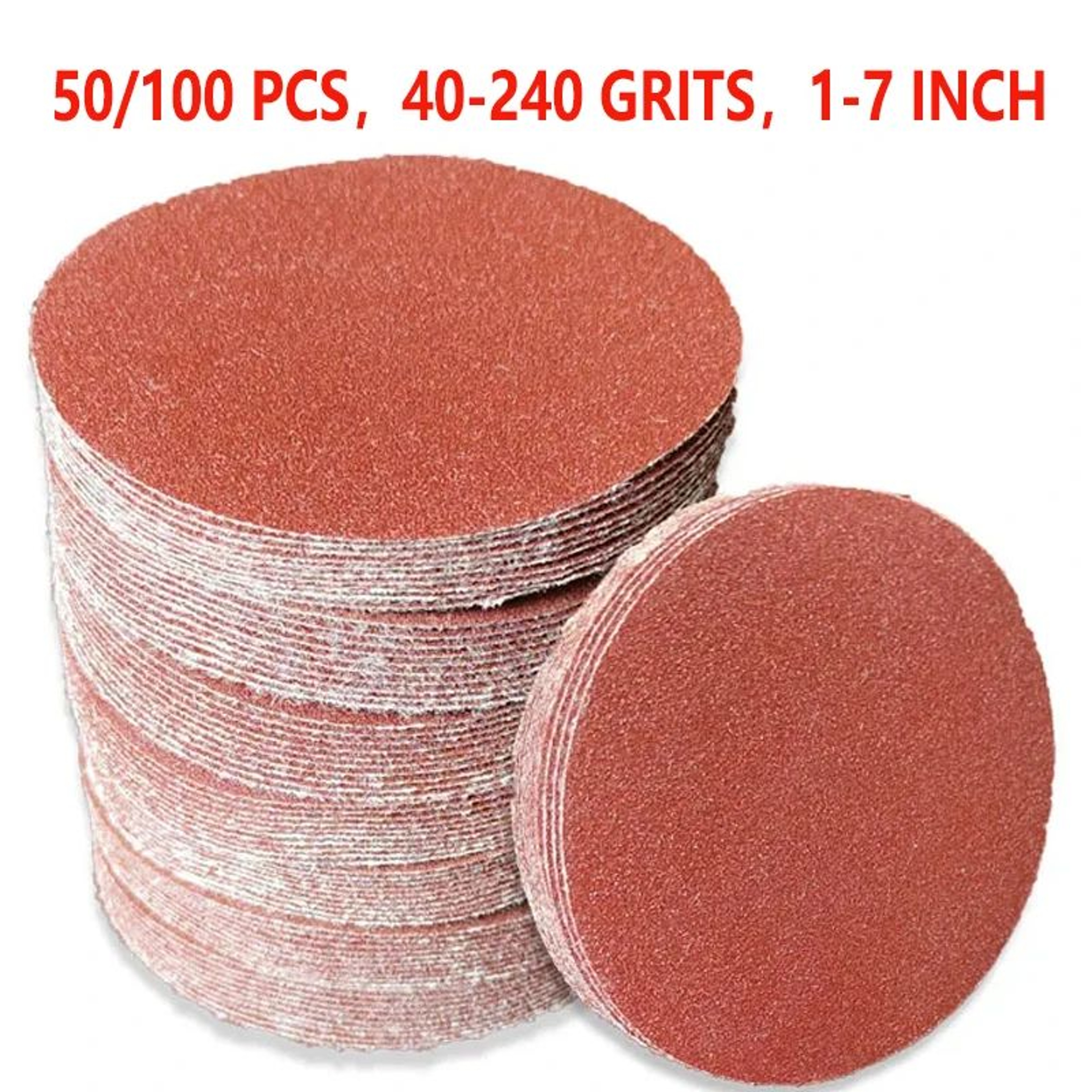50100PCS Hook And Loop Sanding Discs 17 Inch 40240 Grit Sandpaper For Orbital Sanders 0
