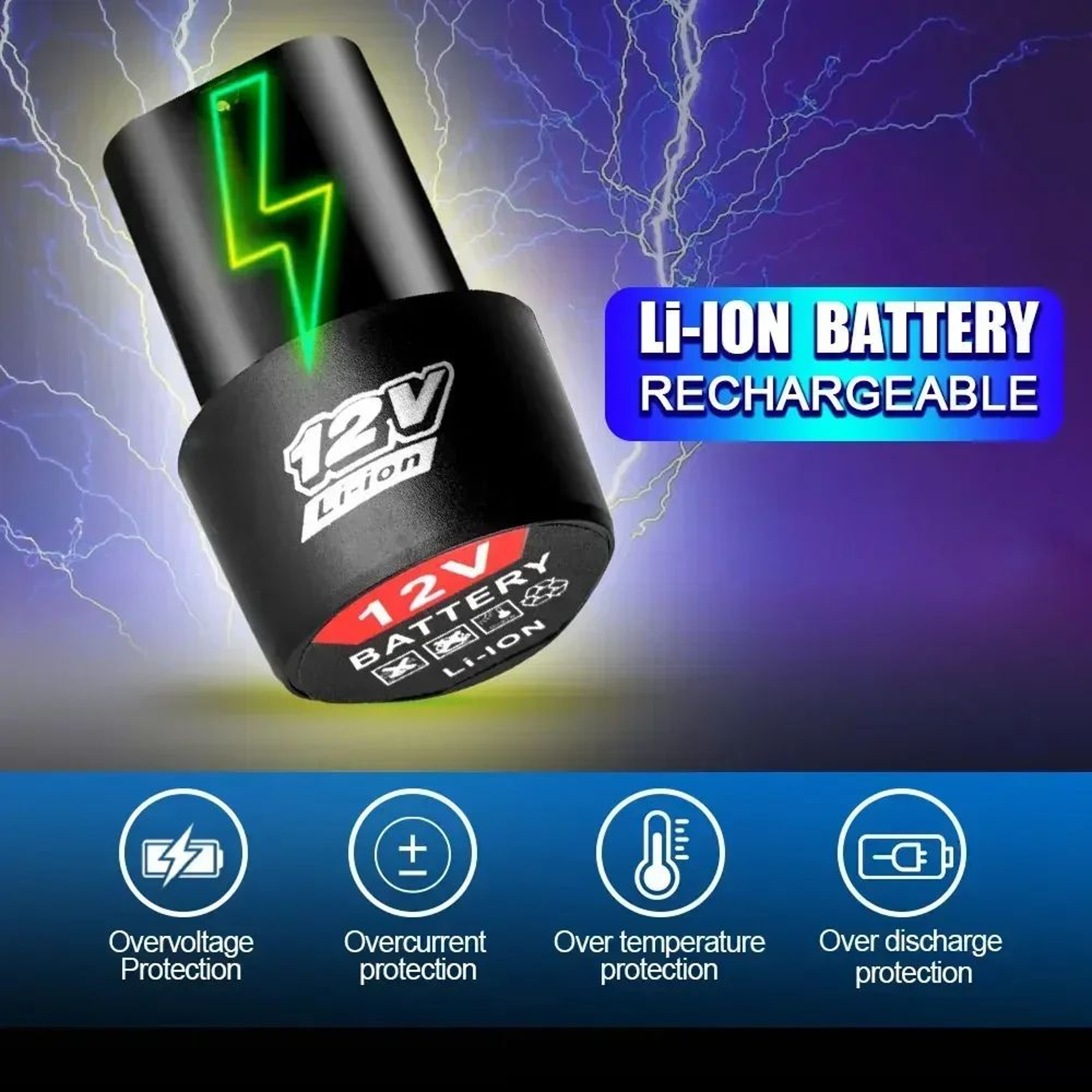 12V Rechargeable LithiumIon Battery Replacement For Cordless Drills Screwdrivers And Mini Angle Gri 3