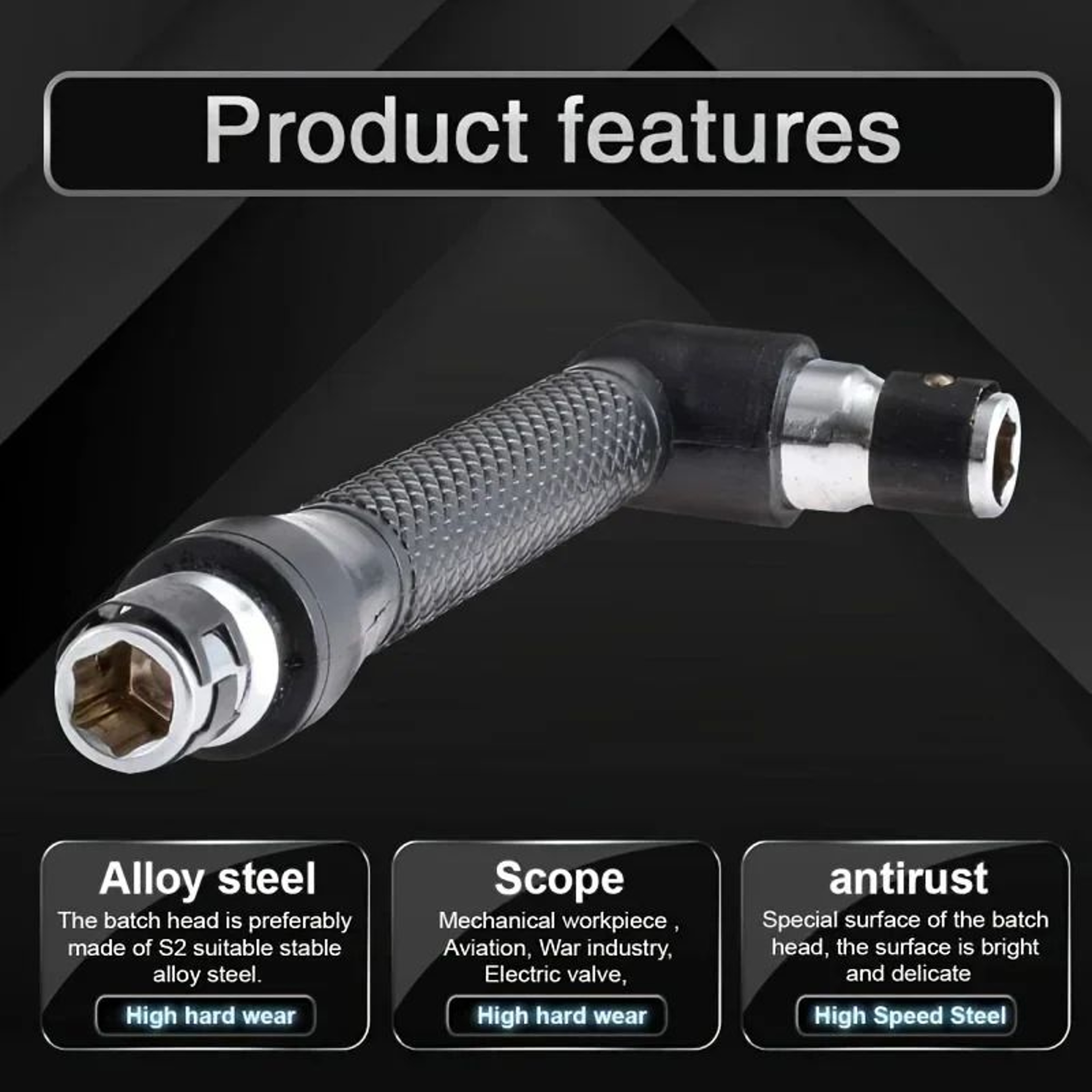 14 Inch LShaped 90 Degree Hex Screwdriver Bit Wrench Handle For Tight Spaces 1